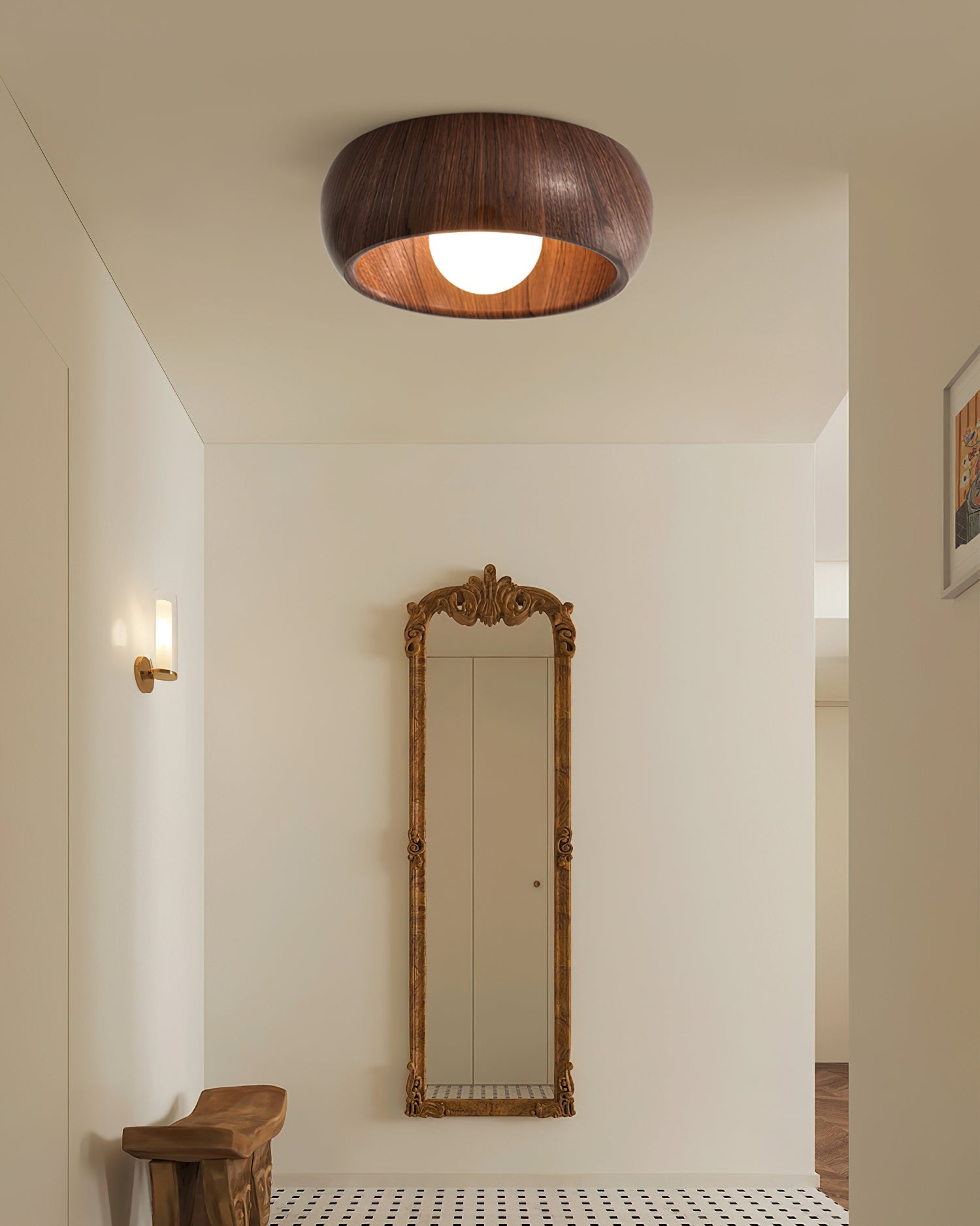 Alana Ceiling Light Minimalist Wood Finish Fixture - Letslighting