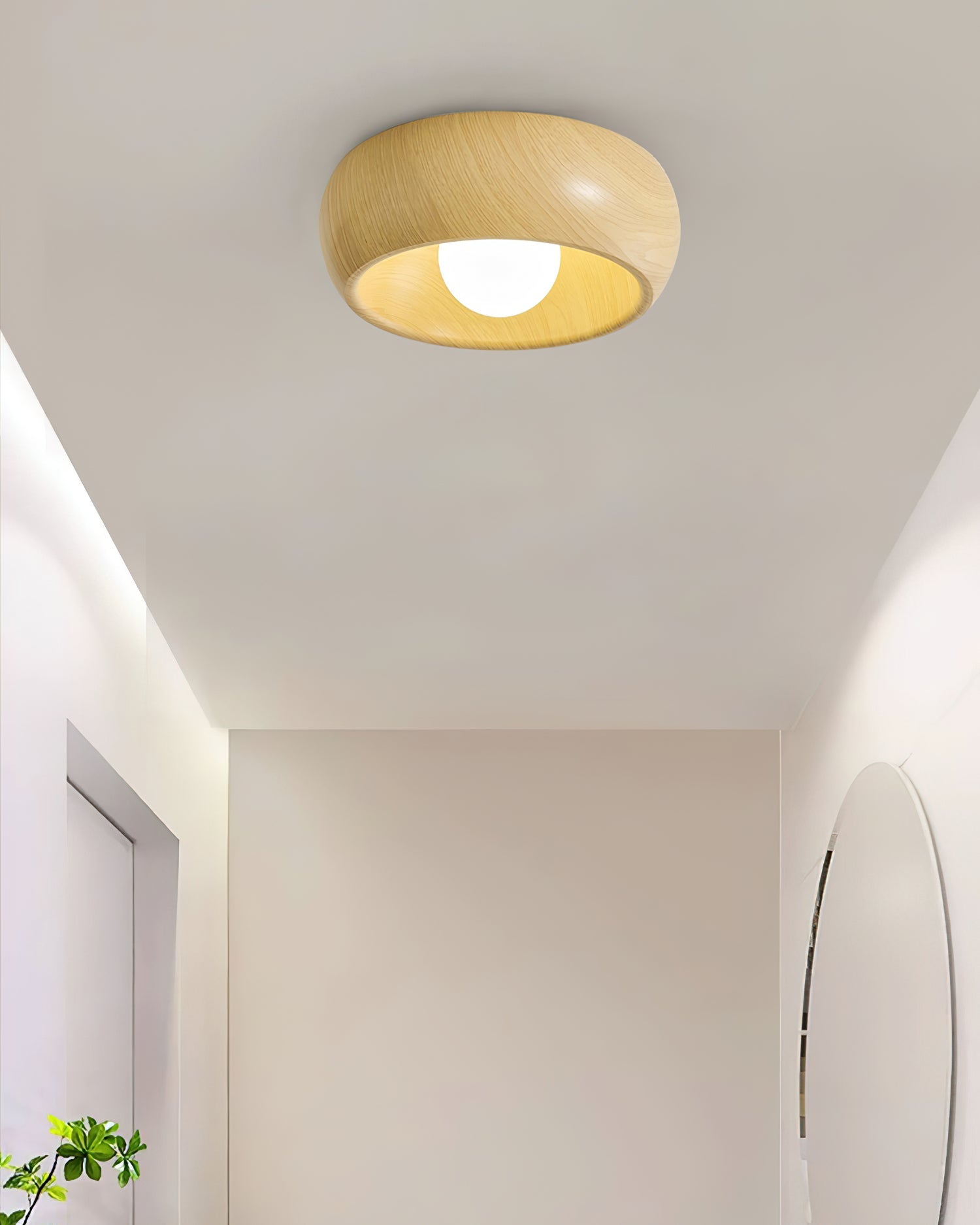 Alana Ceiling Light Minimalist Wood Finish Fixture - Letslighting