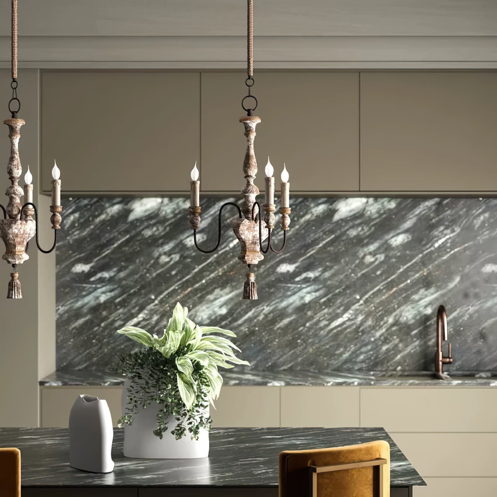 Alayna Pendant Lamp Vintage Candelabra - Letslighting