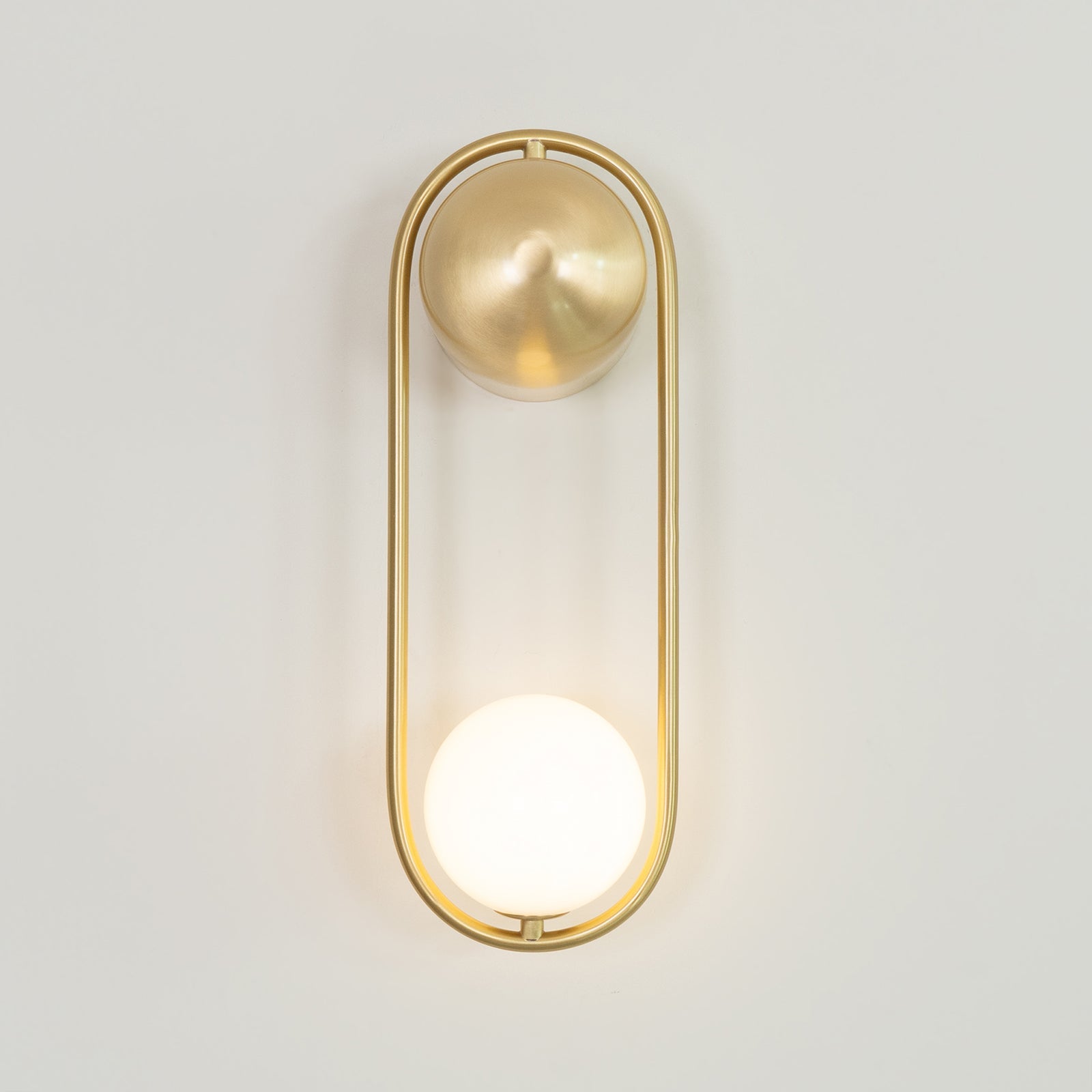 Wall Lamp with Brass Loop Frame and Glass Globe for Art - Letslighting