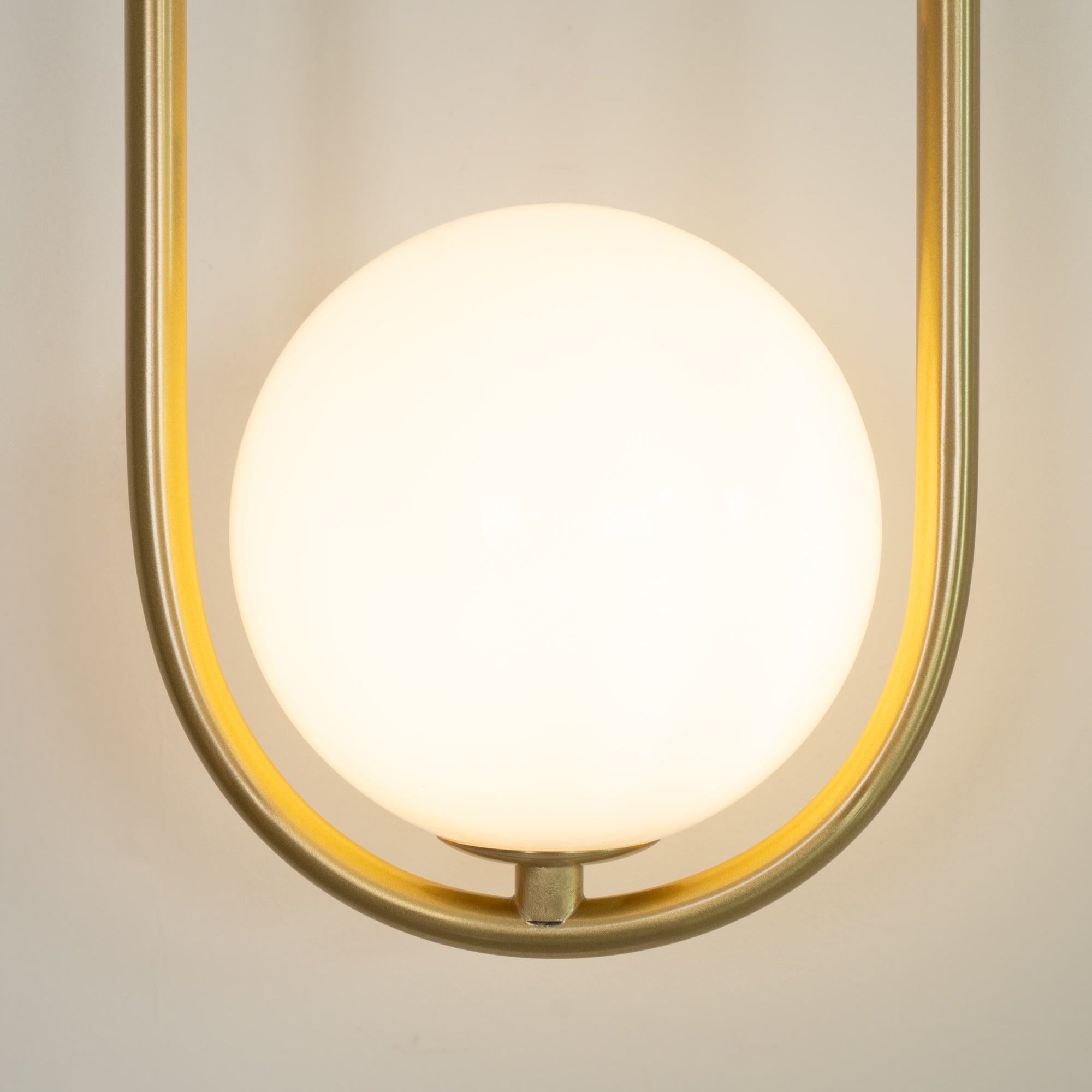 Wall Lamp with Brass Loop Frame and Glass Globe for Art - Letslighting