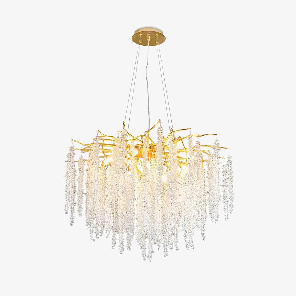 Lustra Chandelier Gold Crystal Branch Elegant - Letslighting