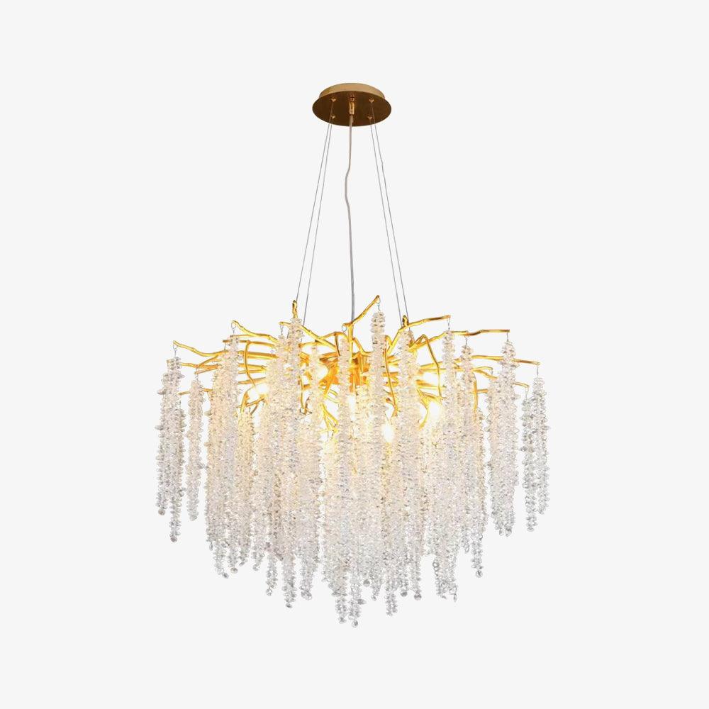 Lustra Chandelier Gold Crystal Branch Elegant - Letslighting