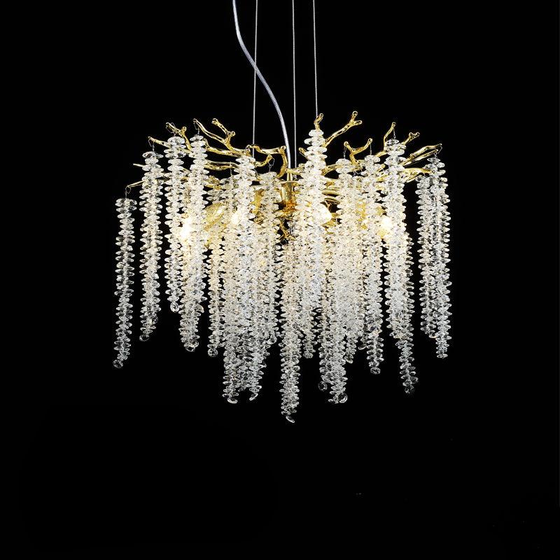 Lustra Chandelier Gold Crystal Branch Elegant - Letslighting
