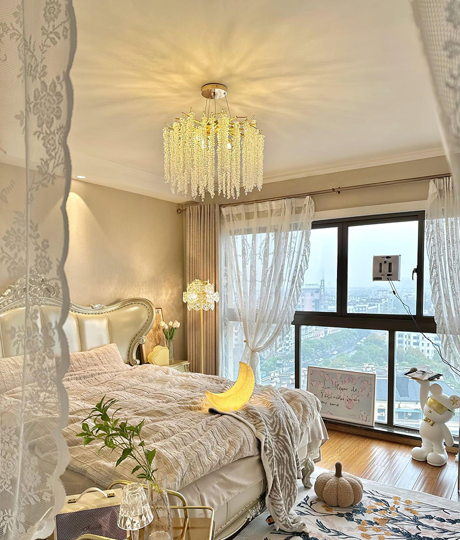 Lustra Chandelier Gold Crystal Branch Elegant - Letslighting