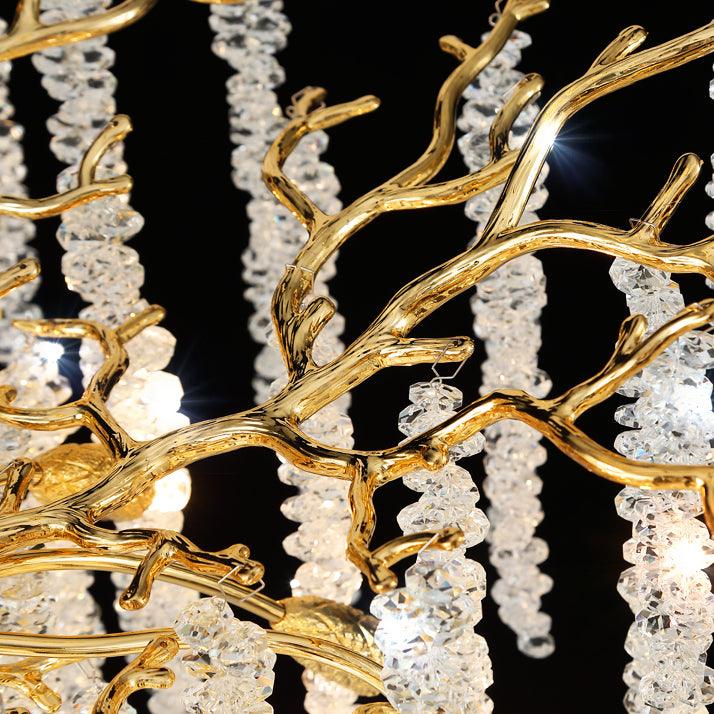 Lustra Chandelier Gold Crystal Branch Elegant - Letslighting