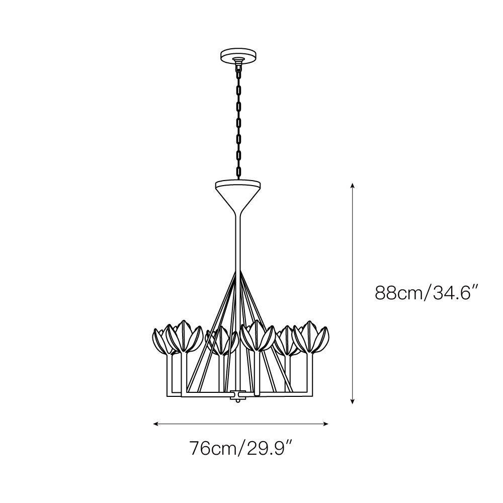 Alberto Modern Minimalist Floral Brass Chandelier - Letslighting