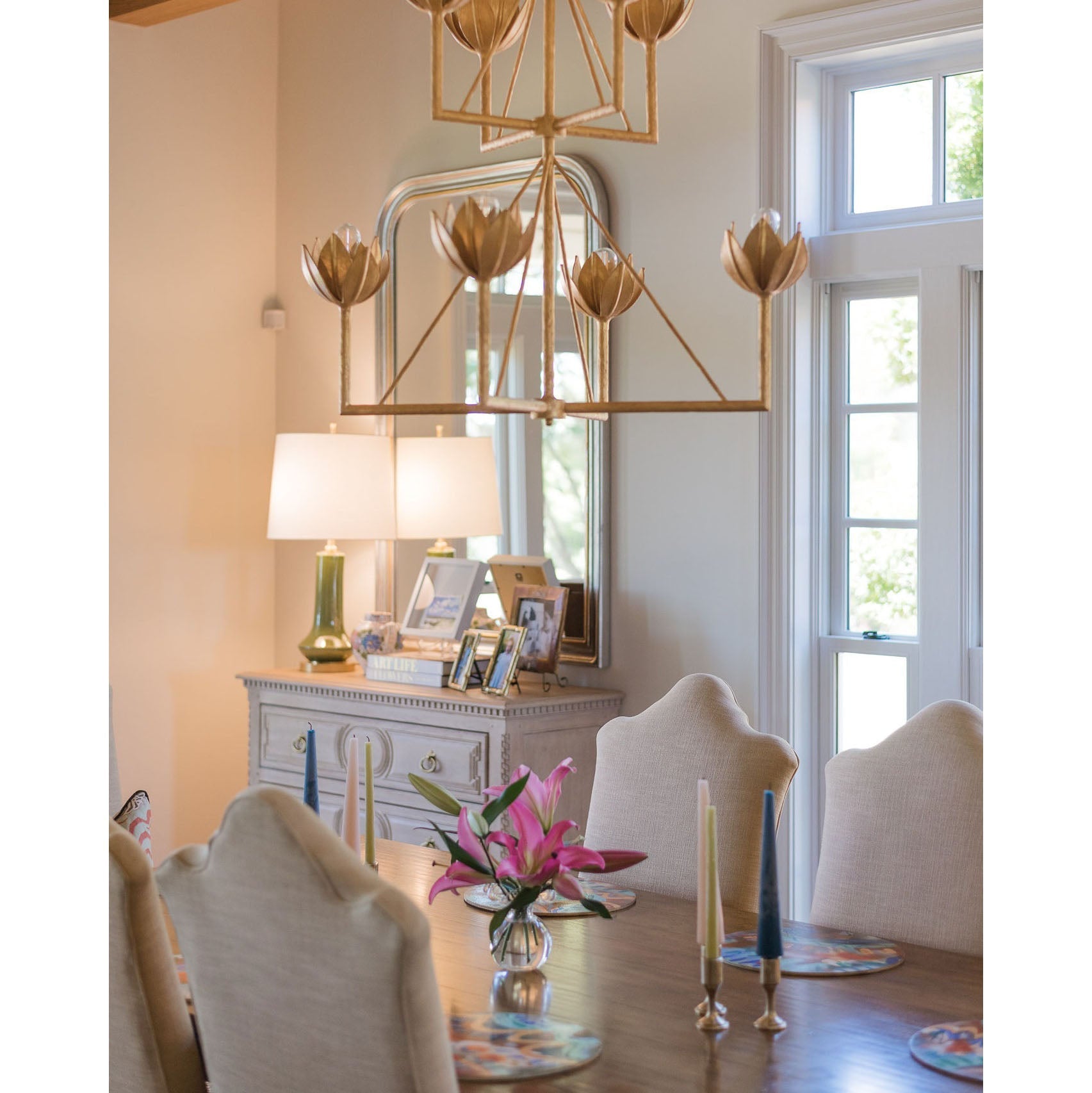 Alberto Modern Minimalist Floral Brass Chandelier - Letslighting