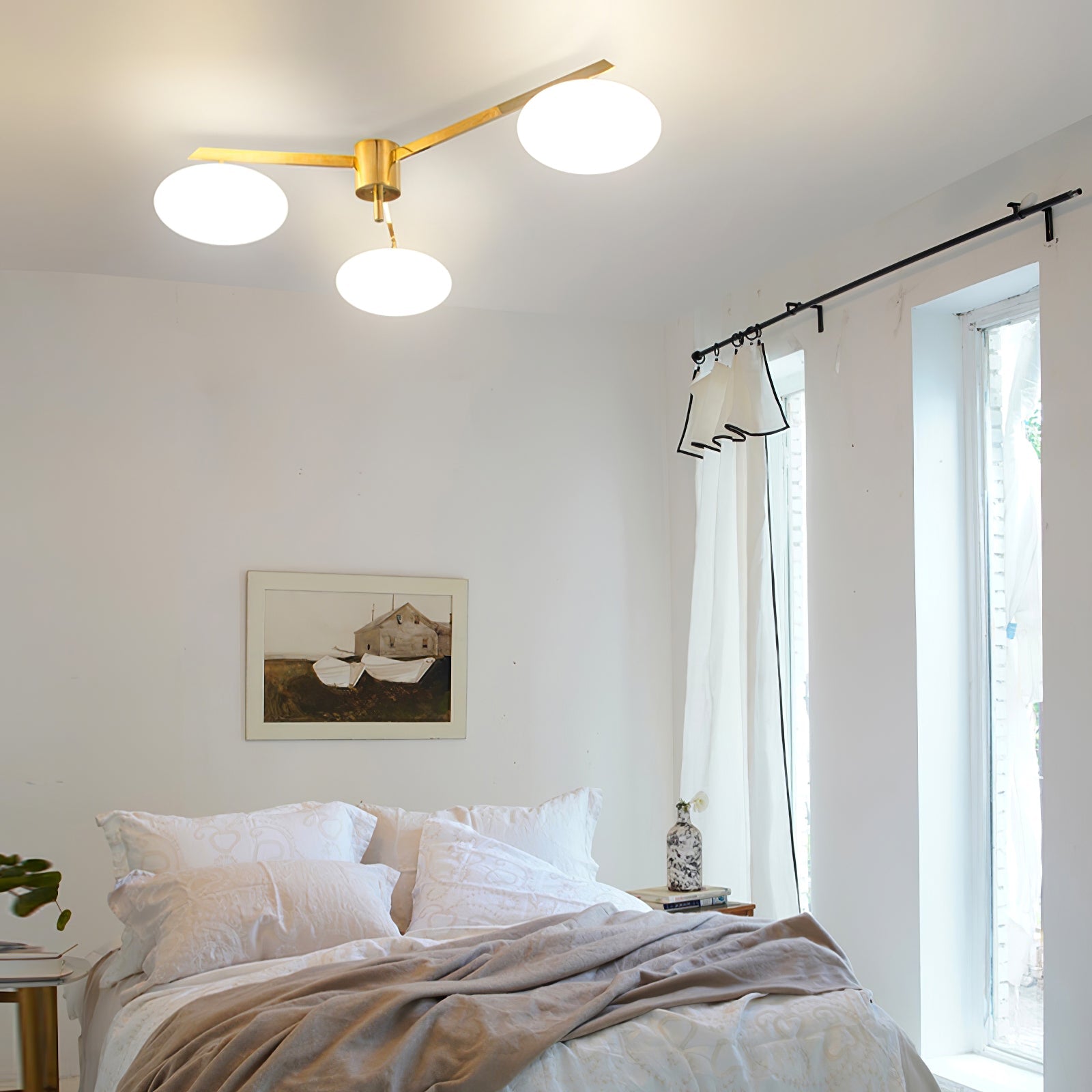 Alby Ceiling Lamp Modern Brass Flush Mount Light - Letslighting