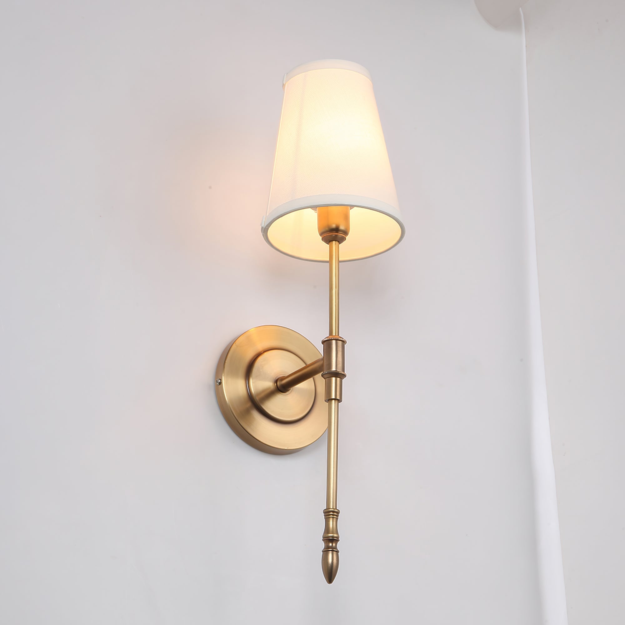 Aldex Wall Lamp Brass Fabric Shade - Letslighting