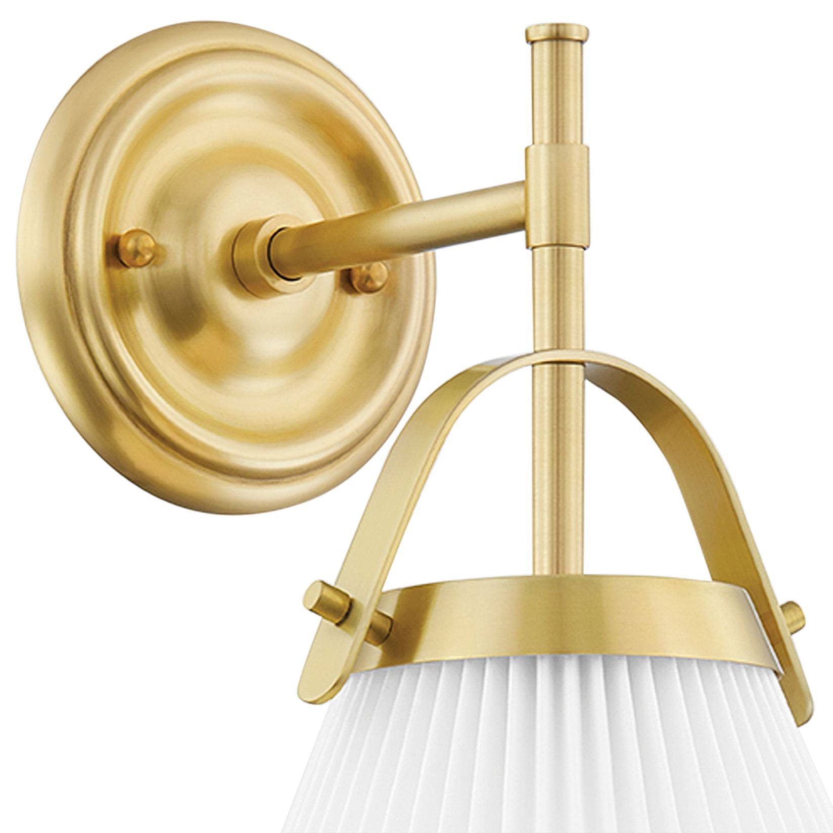 Pure Premium Elegance Pleated Brass Fabric Wall Lamp - Letslighting