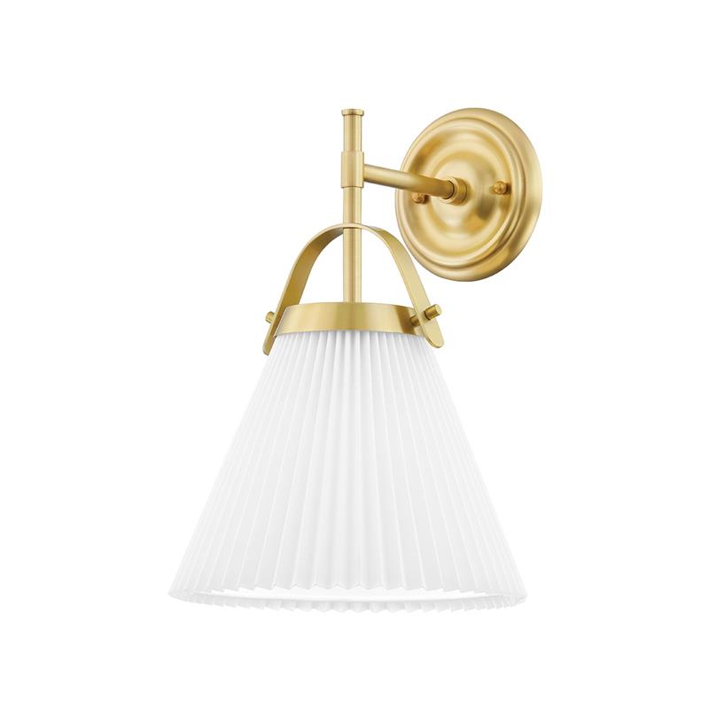 Pure Premium Elegance Pleated Brass Fabric Wall Lamp - Letslighting