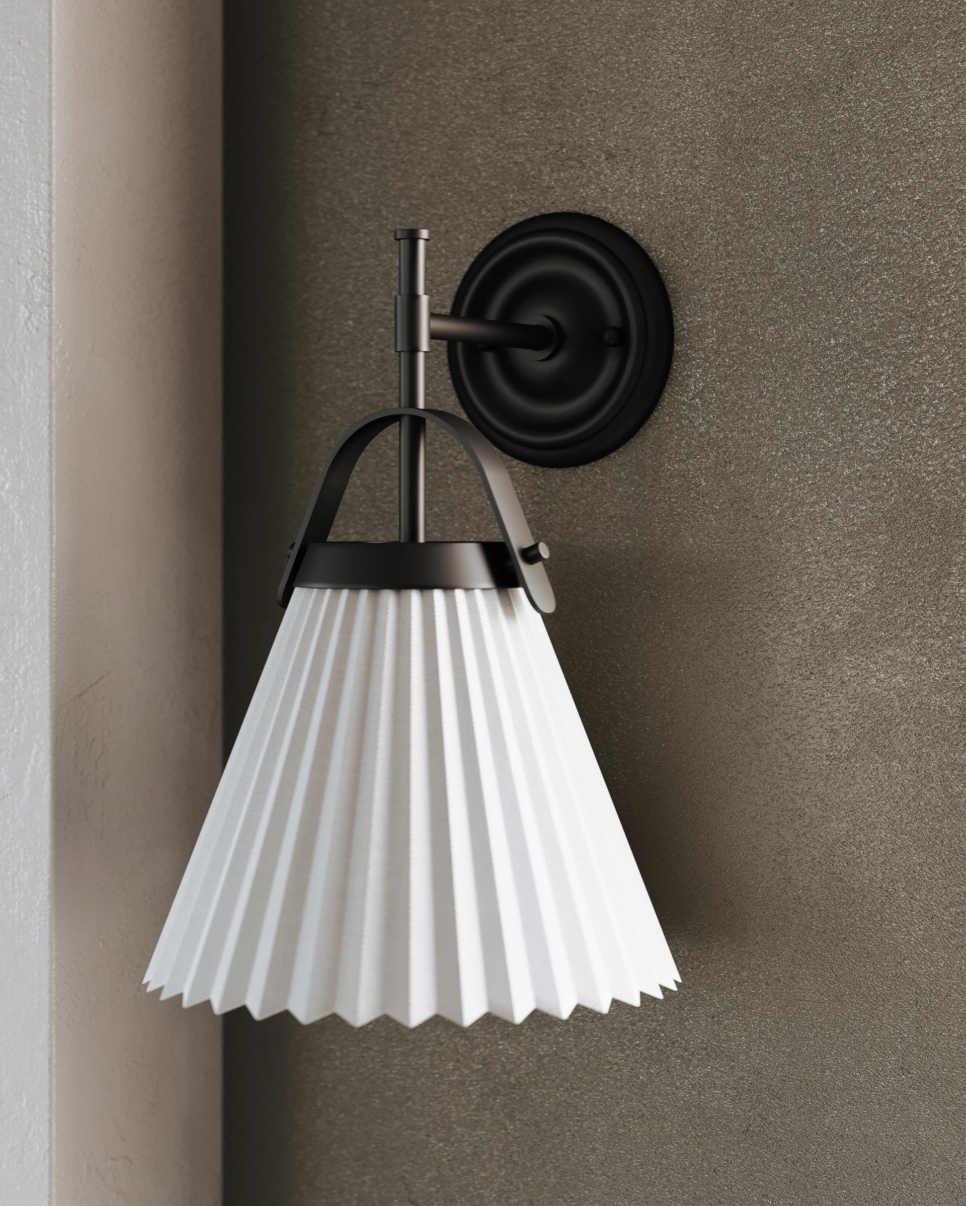 Pure Premium Elegance Pleated Brass Fabric Wall Lamp - Letslighting