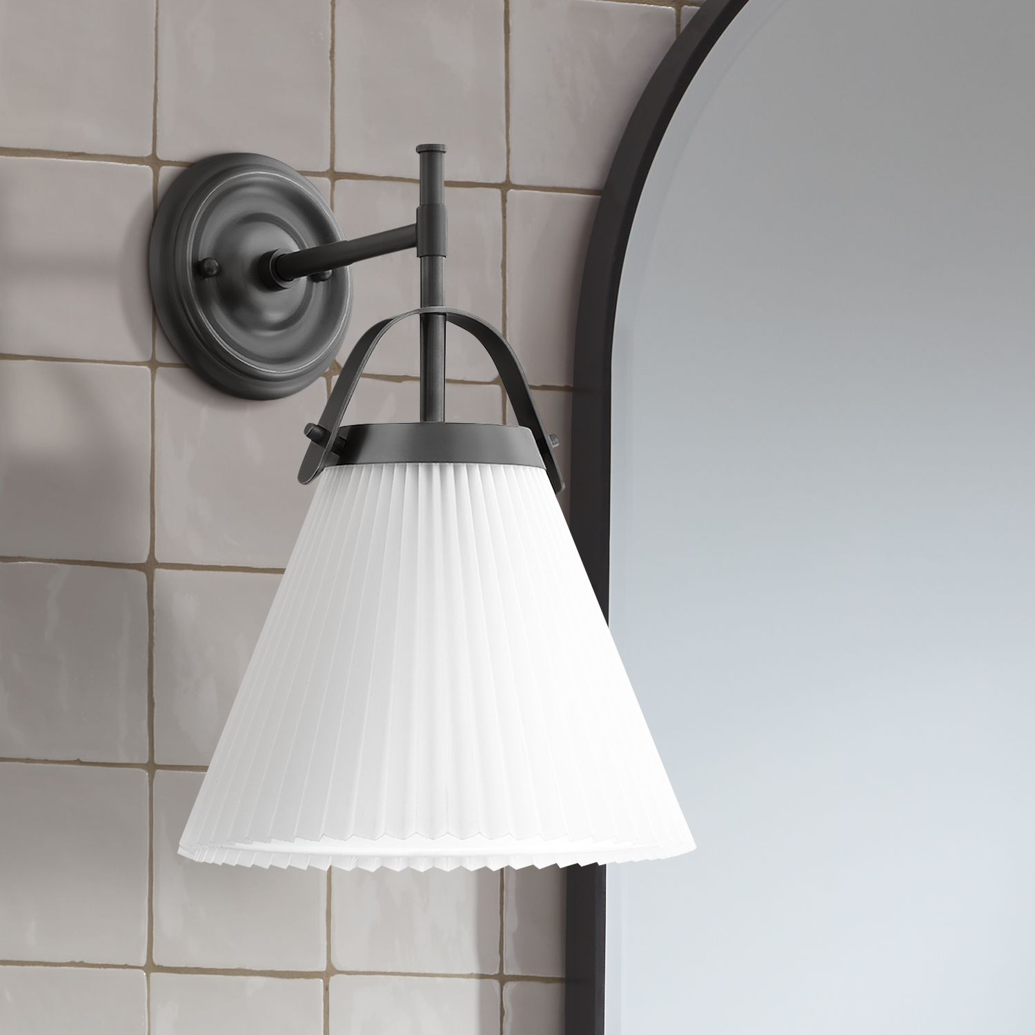 Pure Premium Elegance Pleated Brass Fabric Wall Lamp - Letslighting