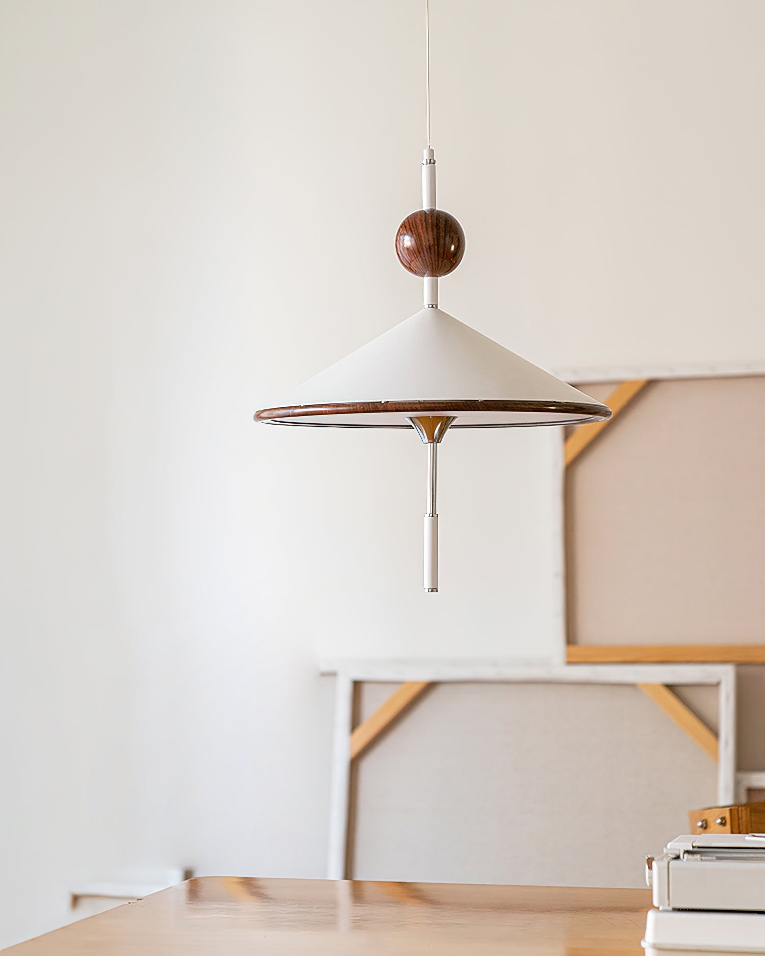 Alien Pendant Lamp Cone Shade Wood Sphere - Letslighting