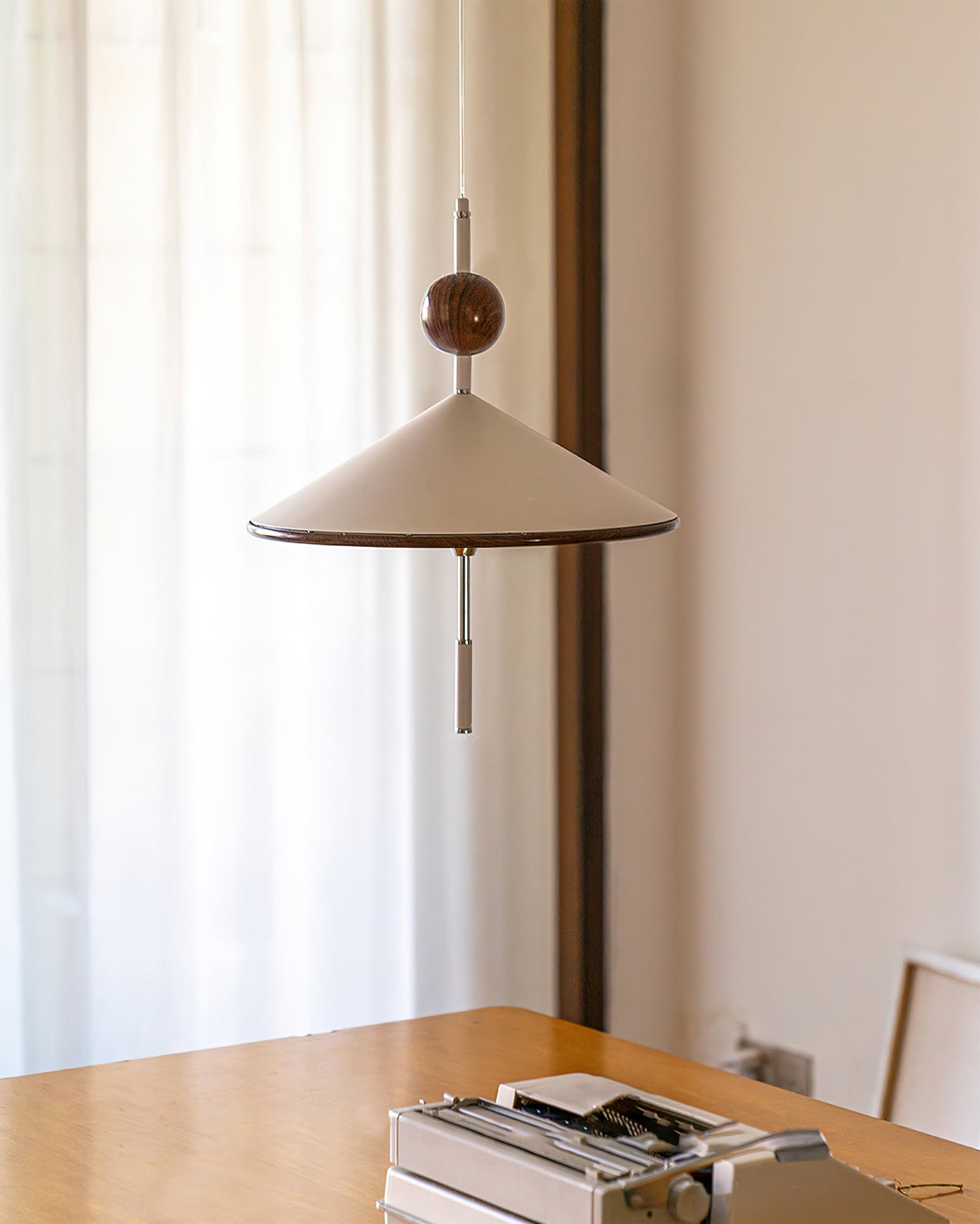 Alien Pendant Lamp Cone Shade Wood Sphere - Letslighting