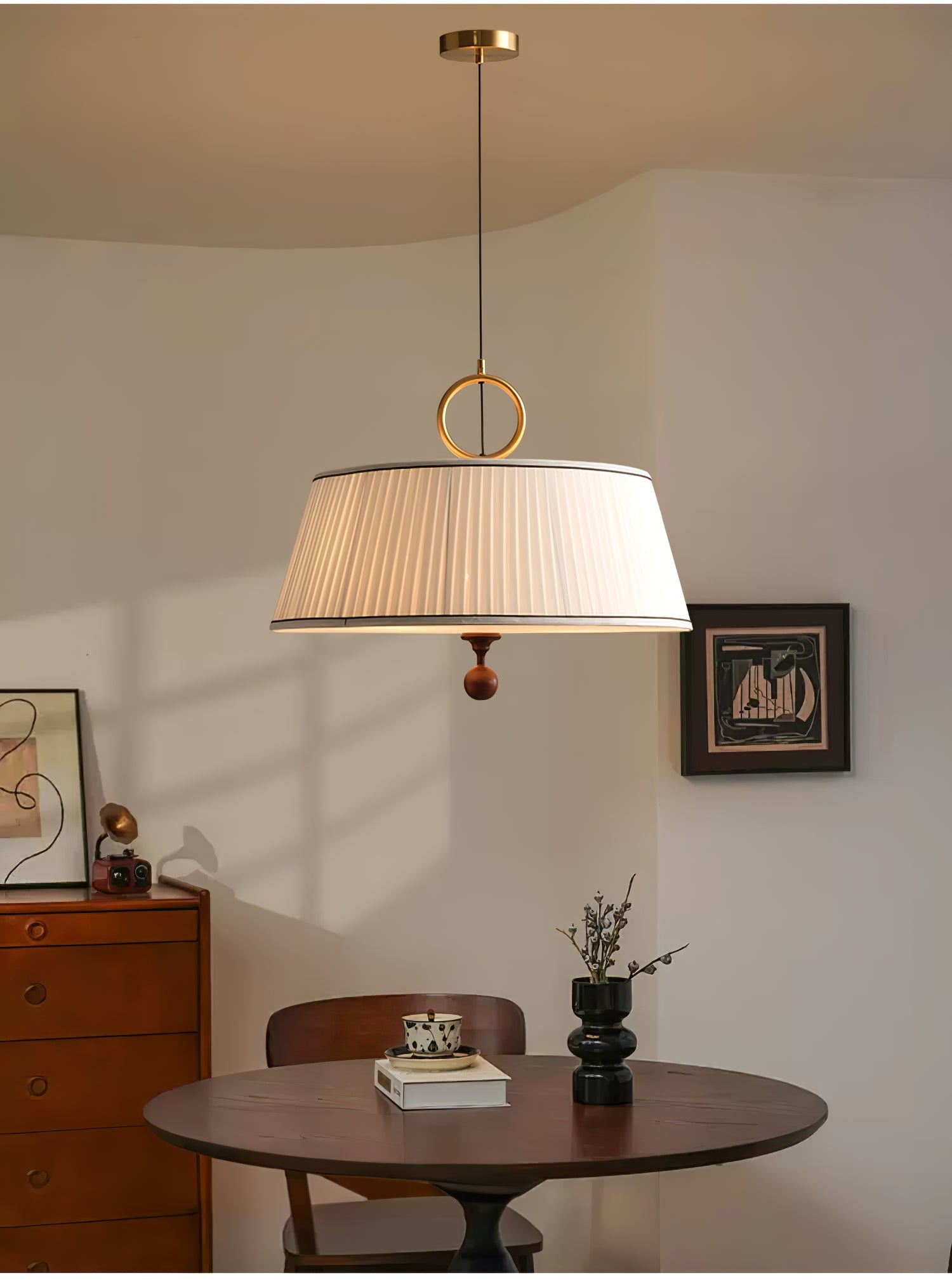 Zavaran Traditional Natural Wood Fabric Pendant Lamp - Letslighting