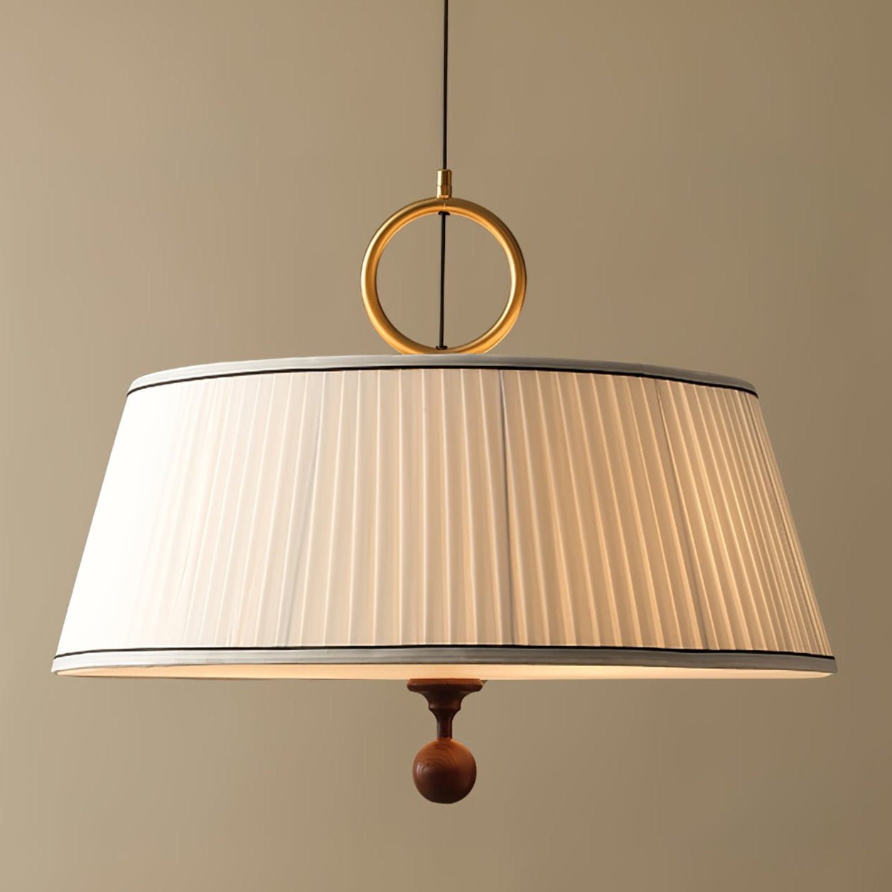 Zavaran Traditional Natural Wood Fabric Pendant Lamp - Letslighting