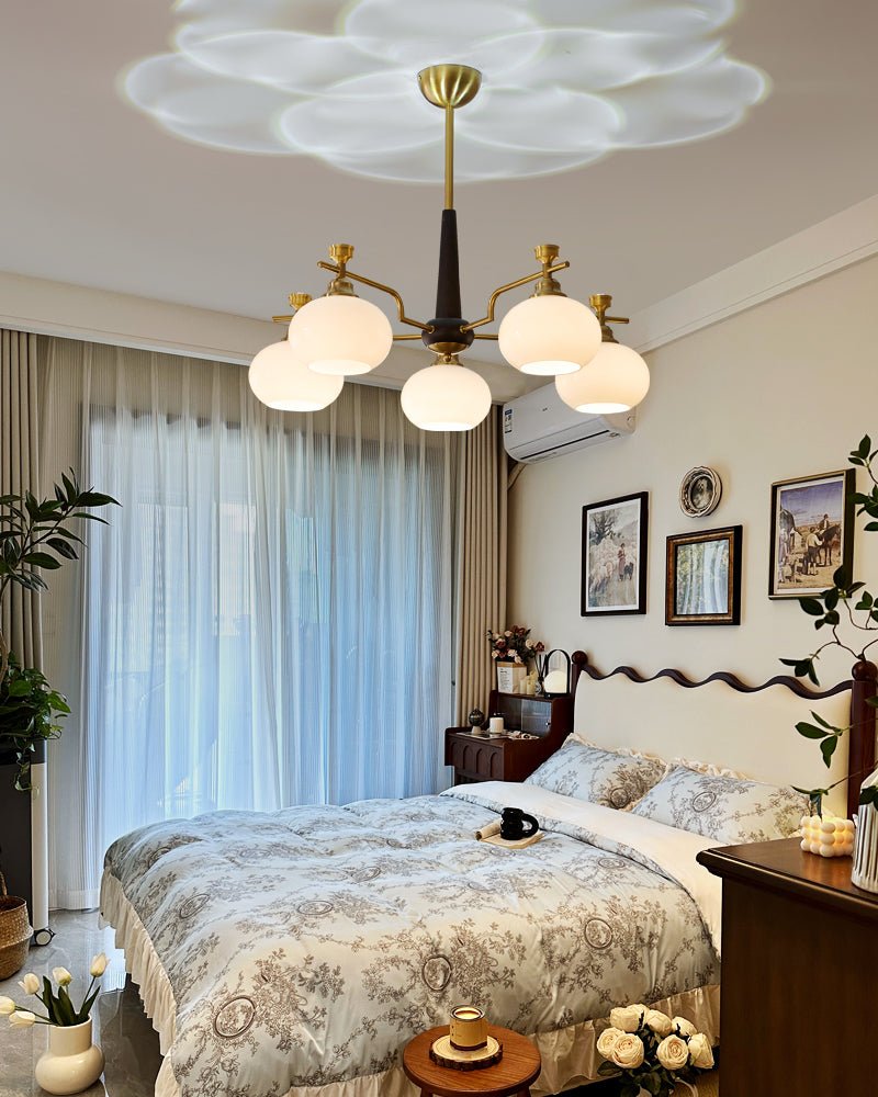 Velirara Traditional Unique Sphere Wood Glass Chandelier - Letslighting