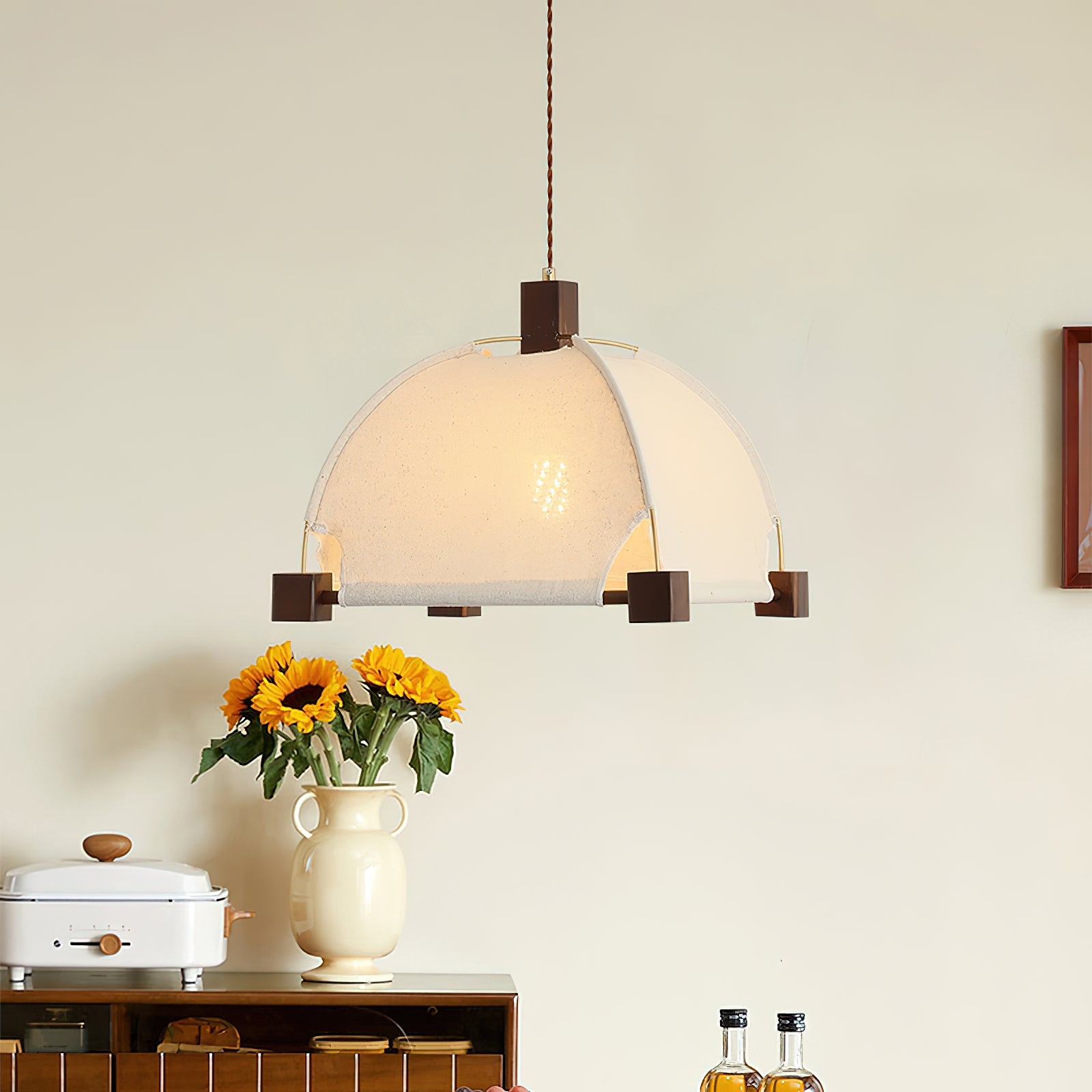 Allegra Pendant Lamp Fabric Frame Minimalist - Letslighting