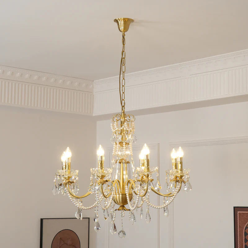 Allegri Crystal Chandelier Classic Gold Luxury - Letslighting