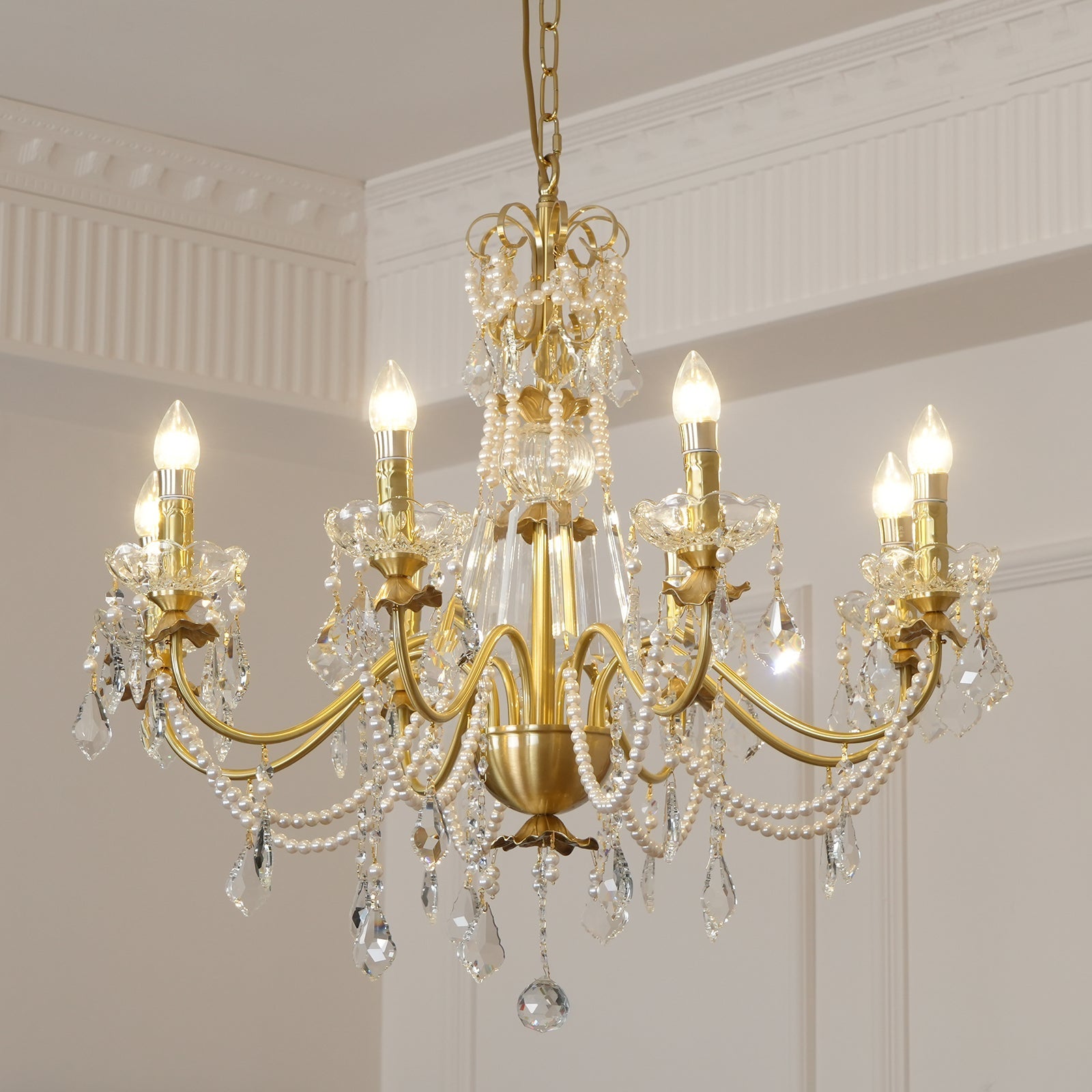 Allegri Crystal Chandelier Classic Gold Luxury - Letslighting