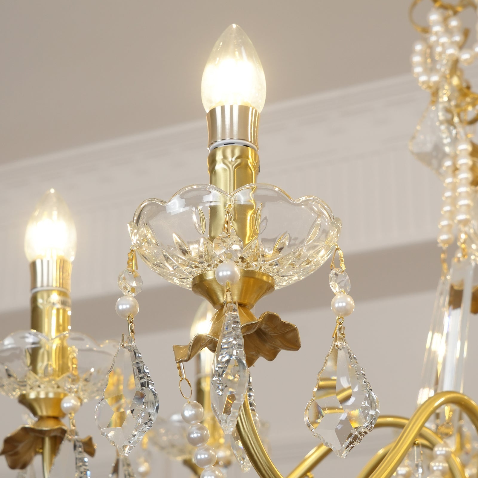 Allegri Crystal Chandelier Classic Gold Luxury - Letslighting