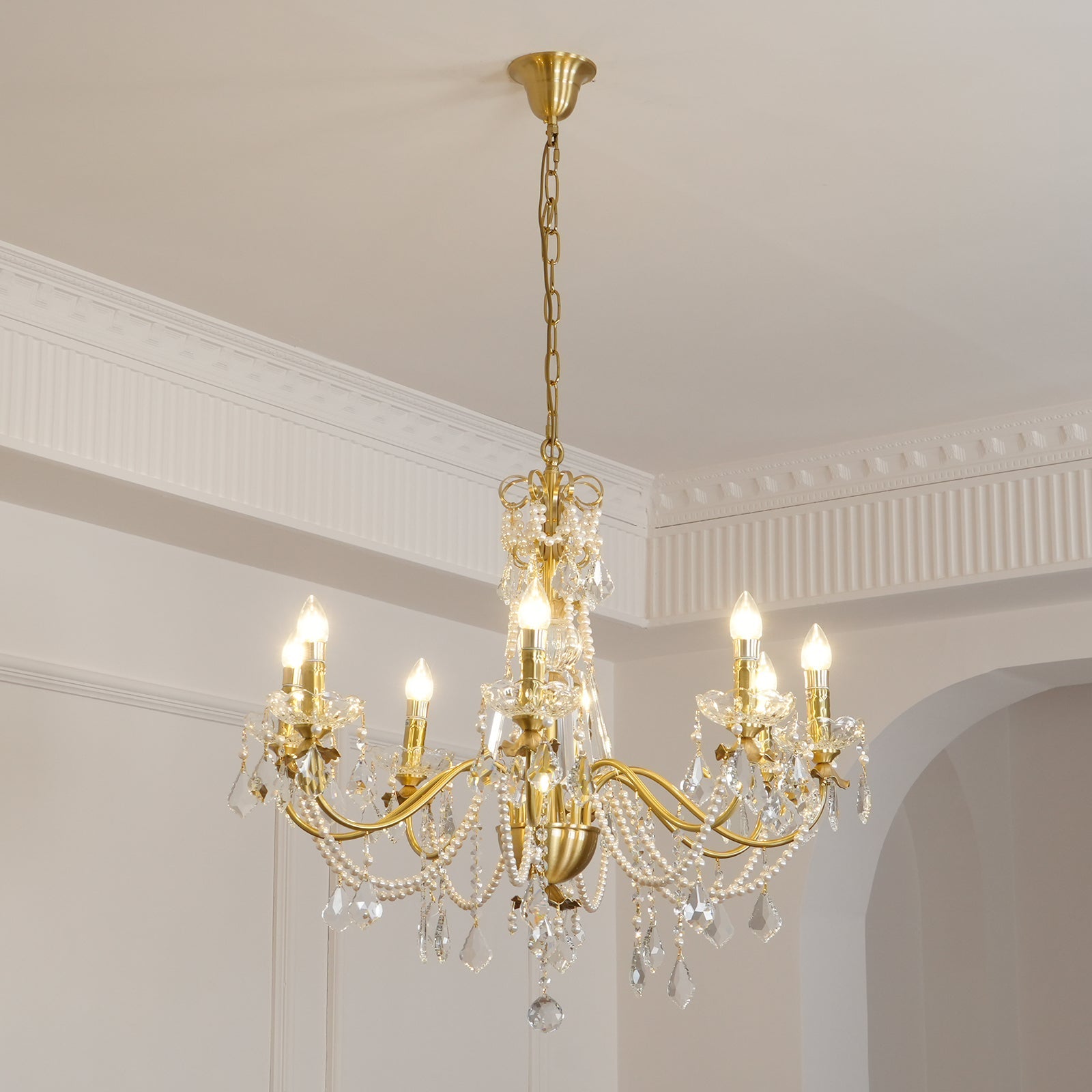 Allegri Crystal Chandelier Classic Gold Luxury - Letslighting