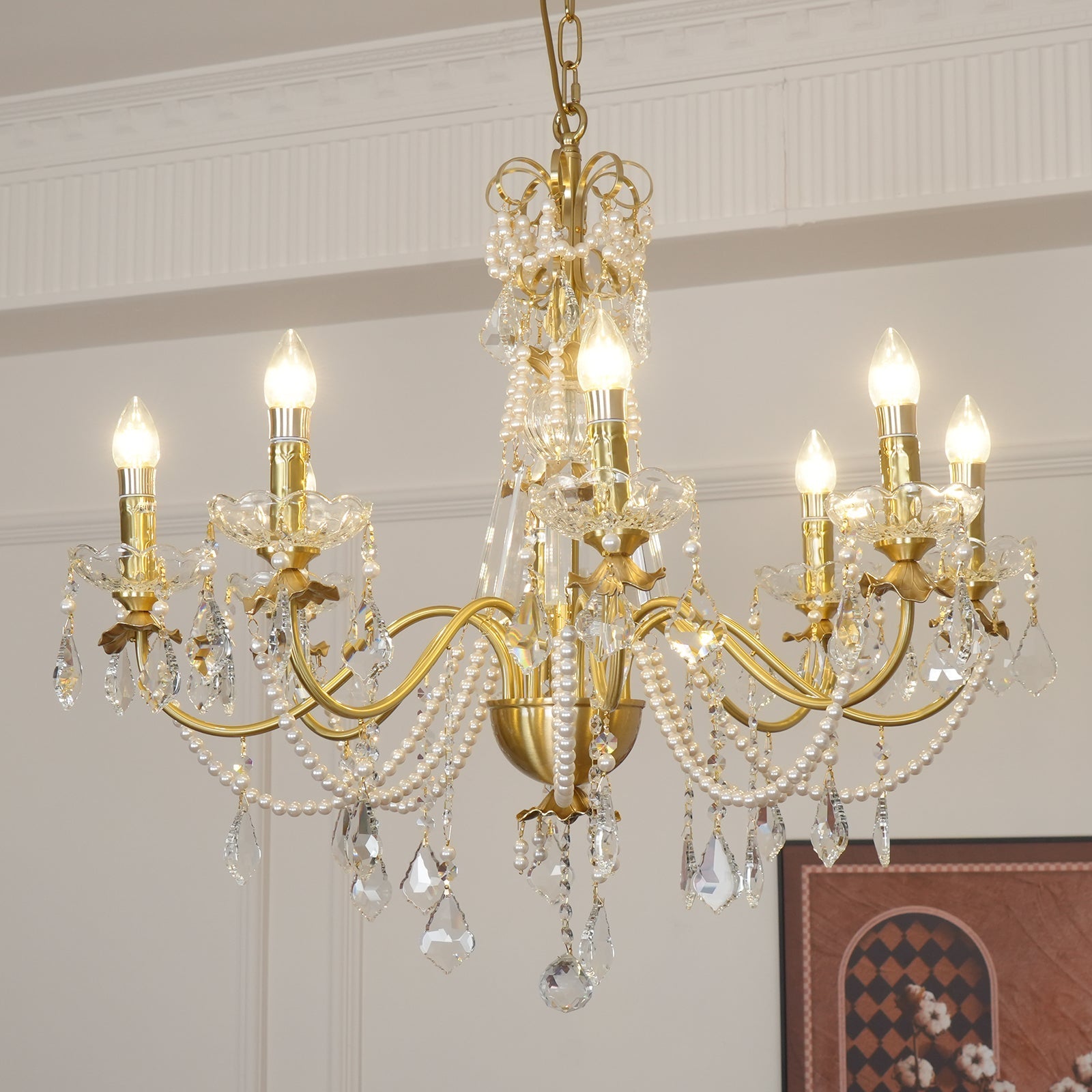 Allegri Crystal Chandelier Classic Gold Luxury - Letslighting
