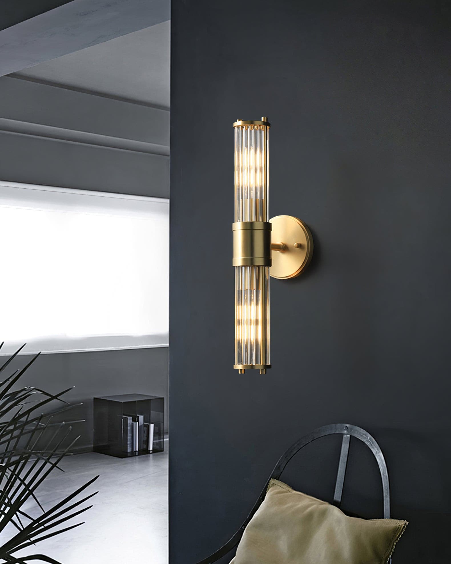 Allen Wall Lamp Glass Rods Modern Brass - Letslighting