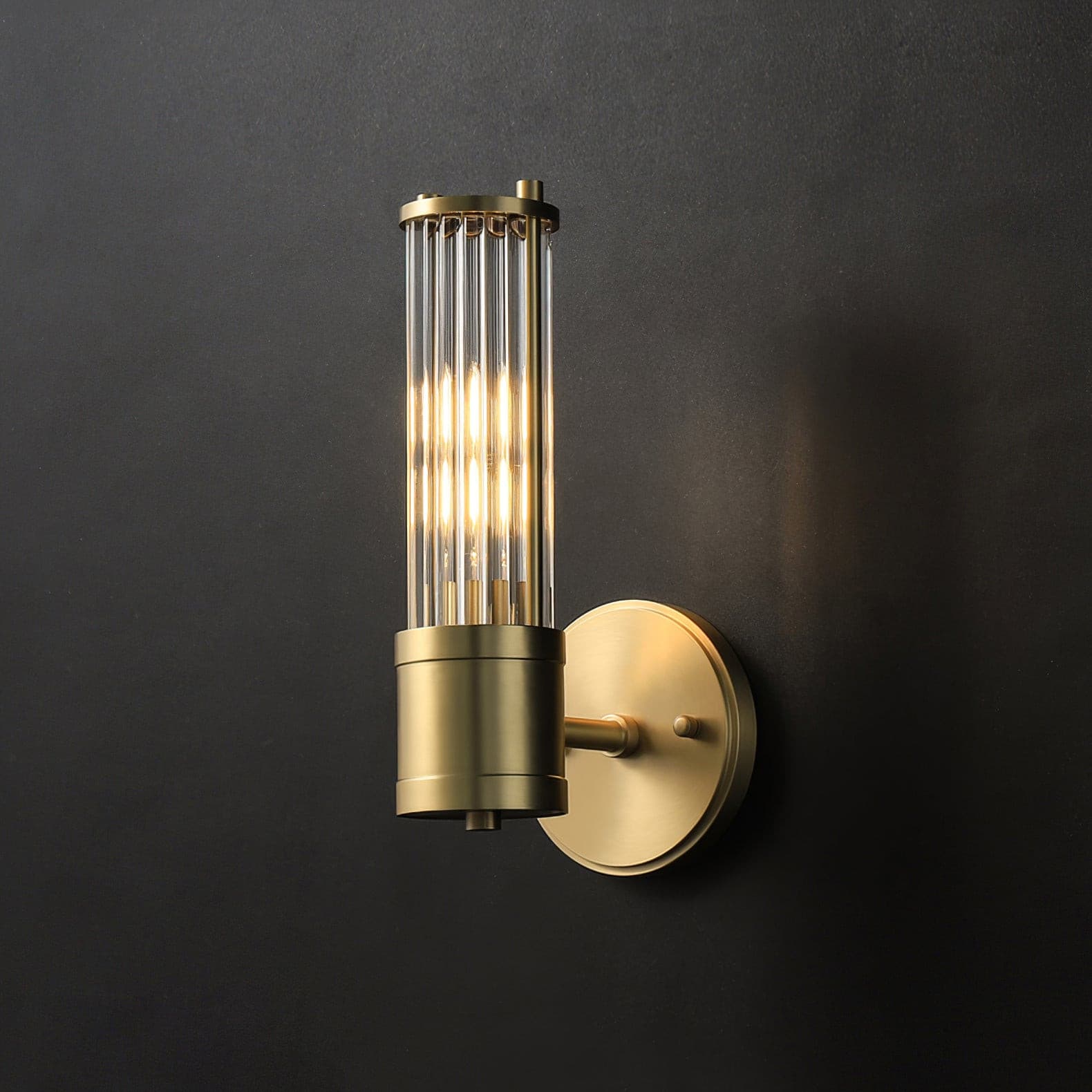 Allen Wall Lamp Glass Rods Modern Brass - Letslighting
