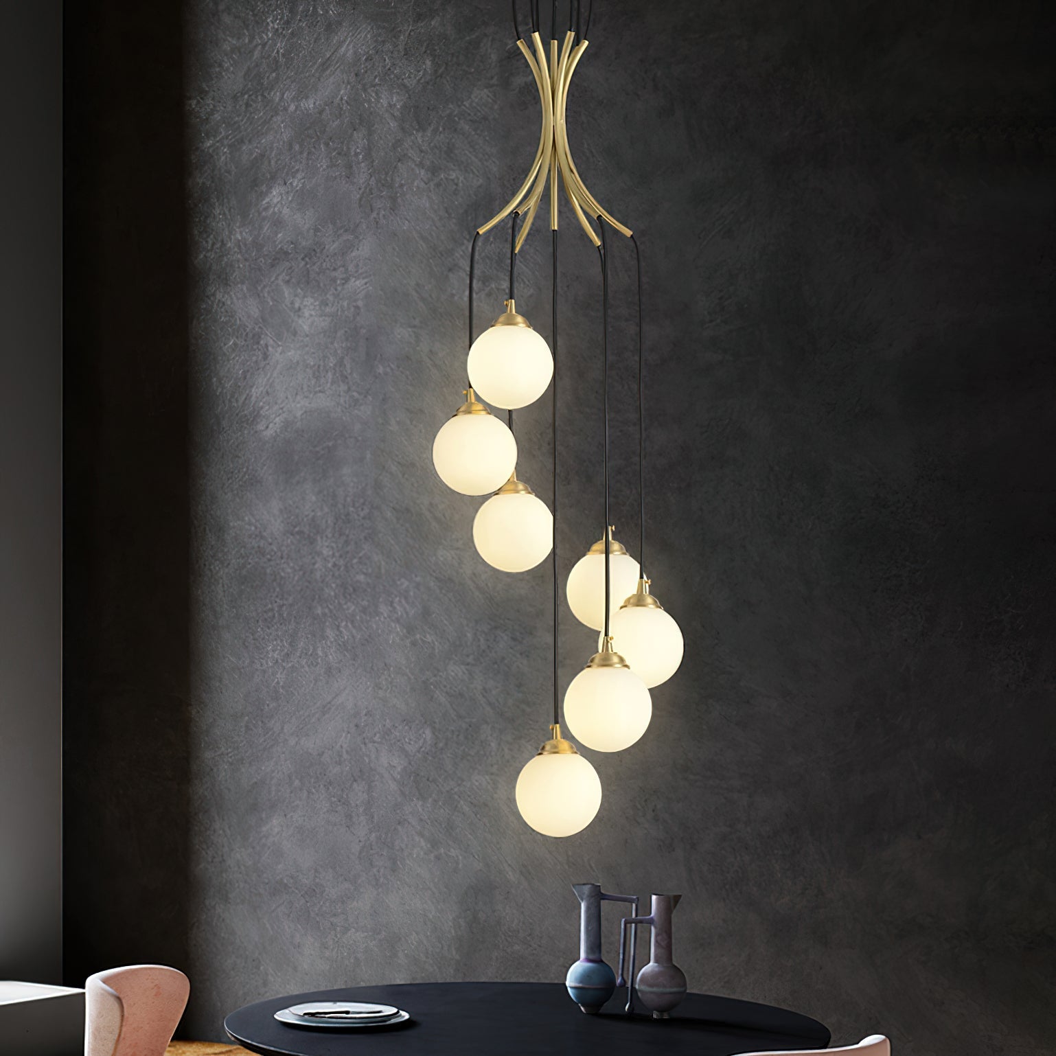 Zoruvyi Modern Minimalist Ball Drop Glass Chandelier - Letslighting