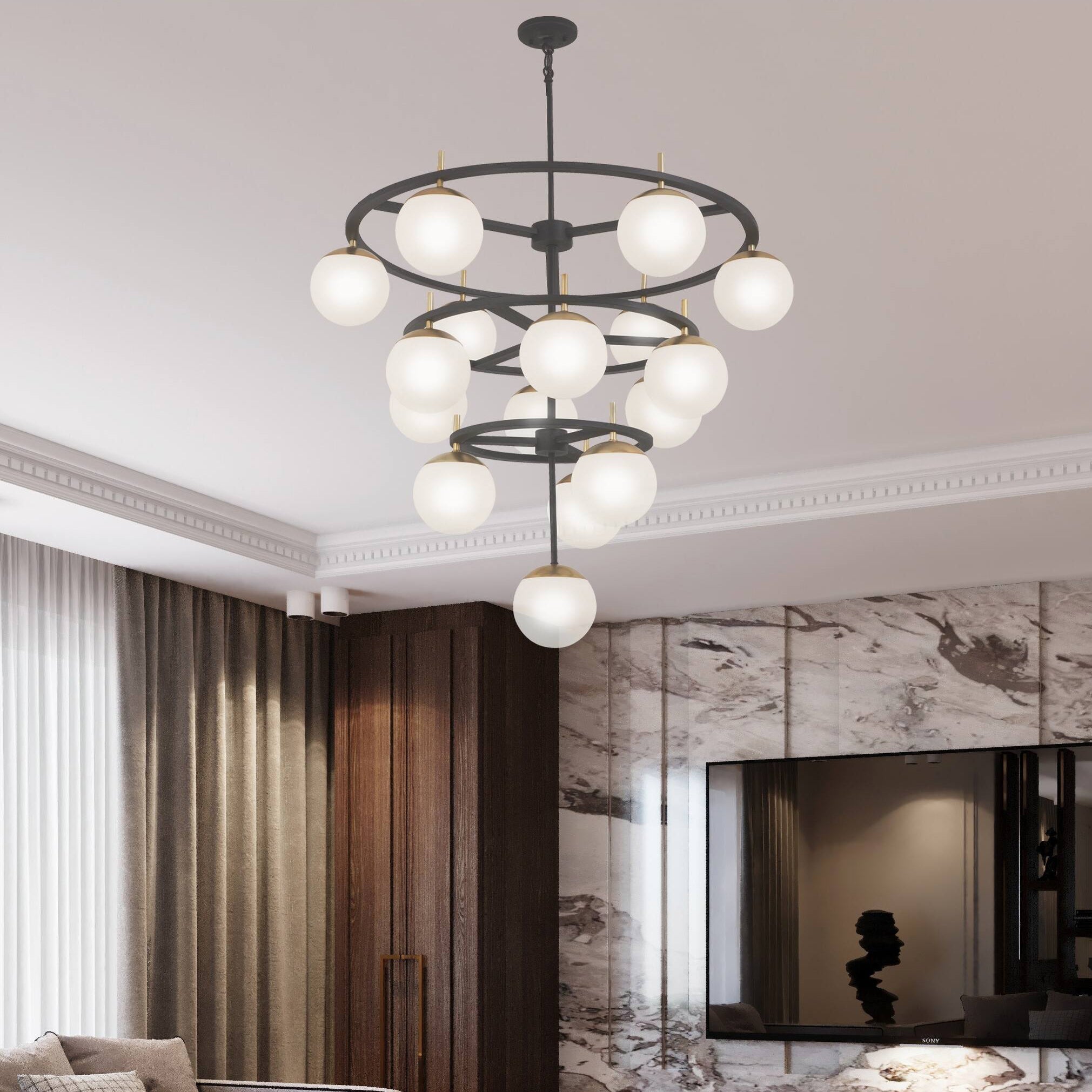 Ornuvyn Modern Minimalist Glass Chandelier - Letslighting