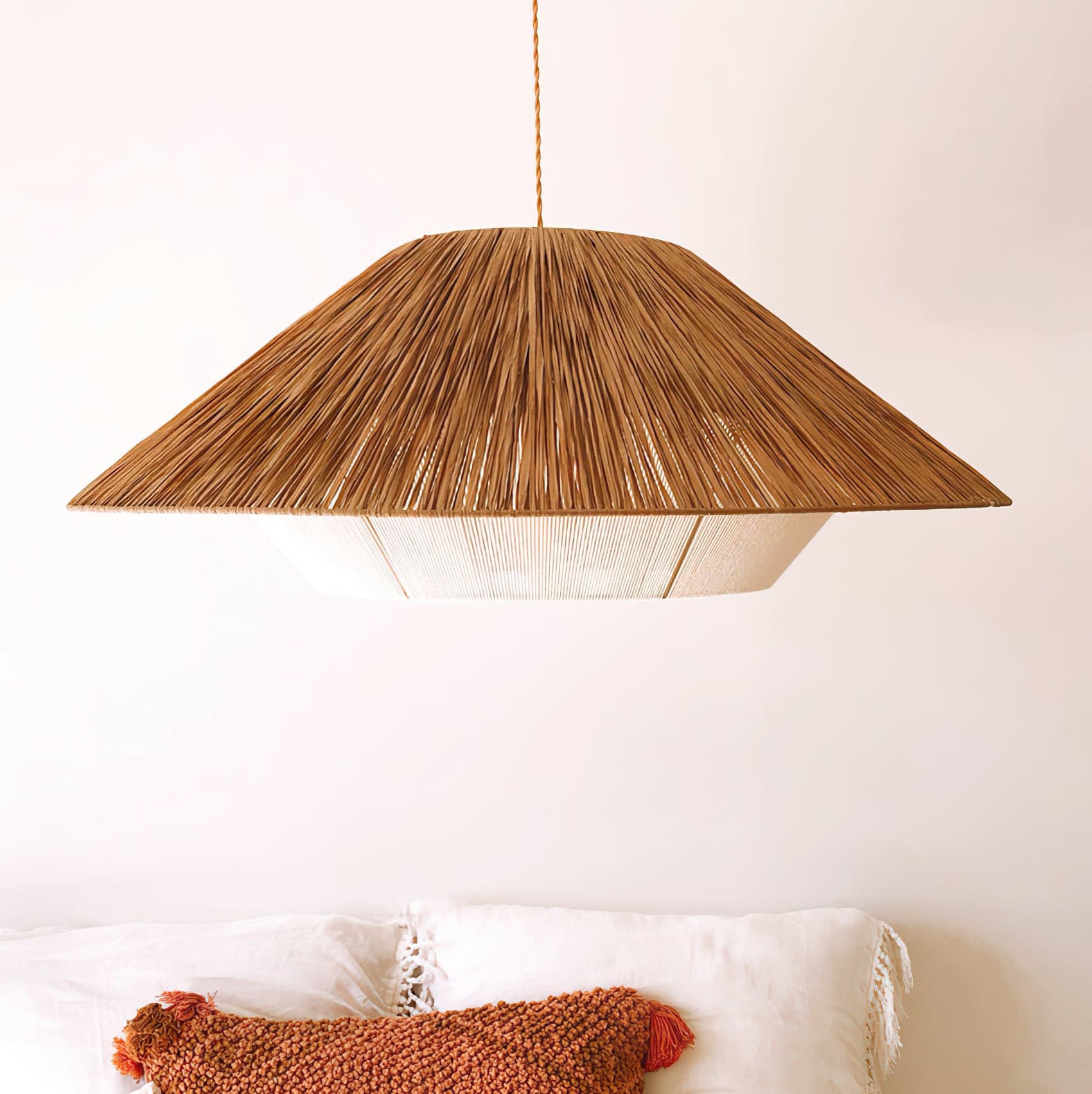 Aloha Sand Pendant Lamp Raphia Rope Minimalist Wabi Sabi - Letslighting