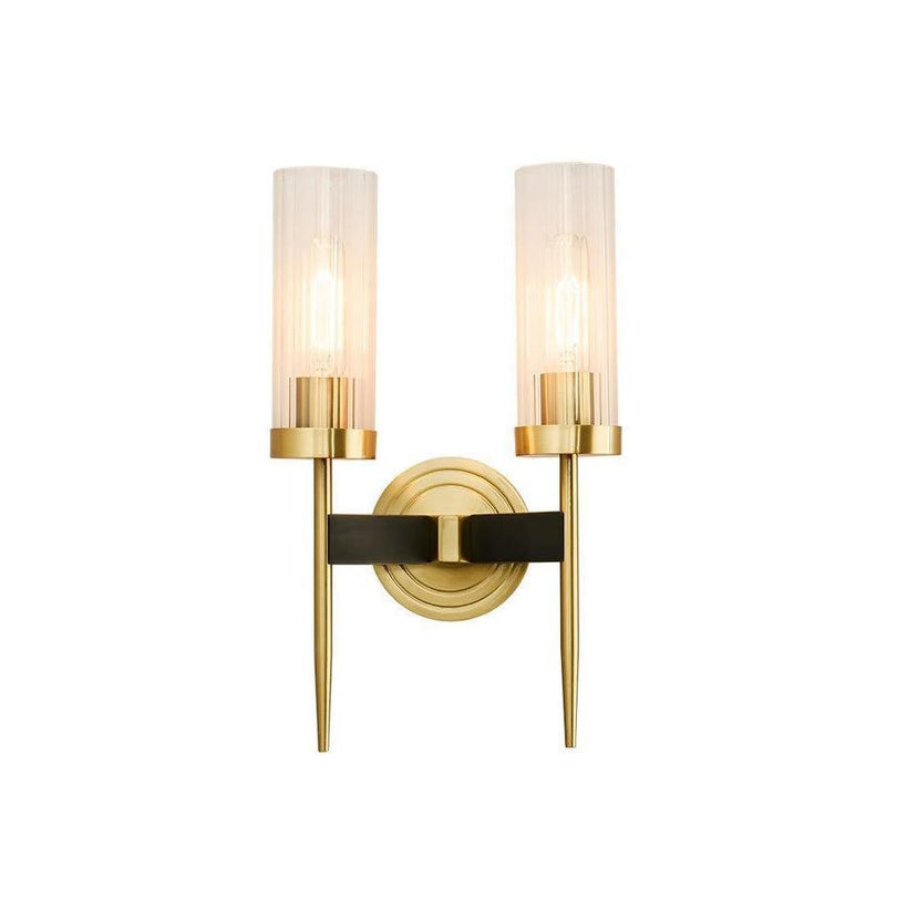 Alouette Wall Lamp Brass Candlestick Glass Shade - Letslighting