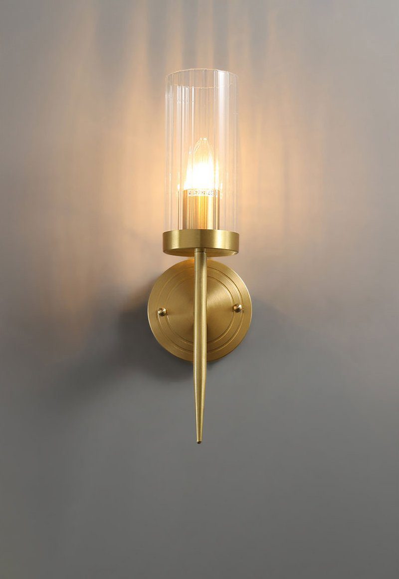 Alouette Wall Lamp Brass Candlestick Glass Shade - Letslighting