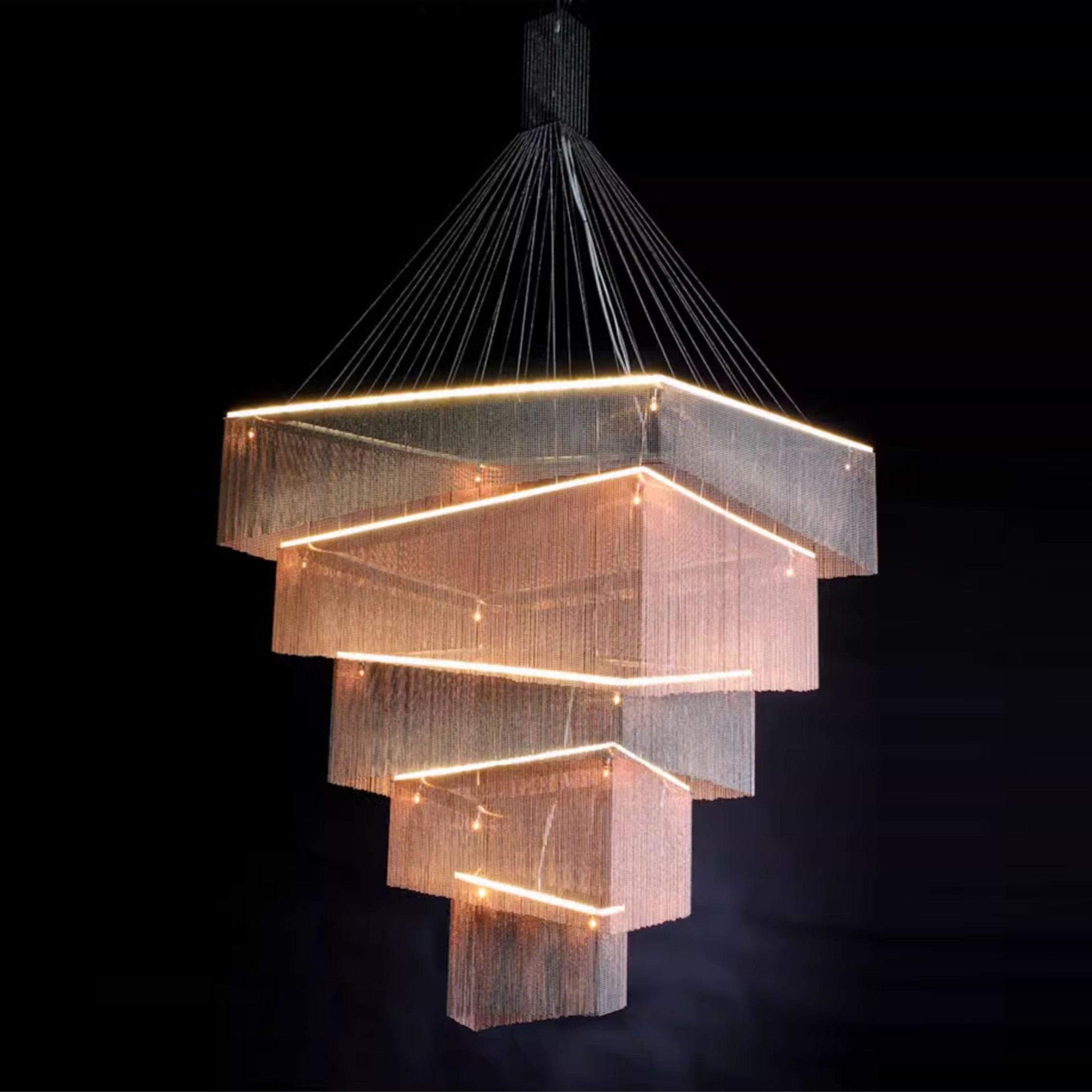 Caeluvyn Postmodern Chain Tassel Chandelier - Letslighting