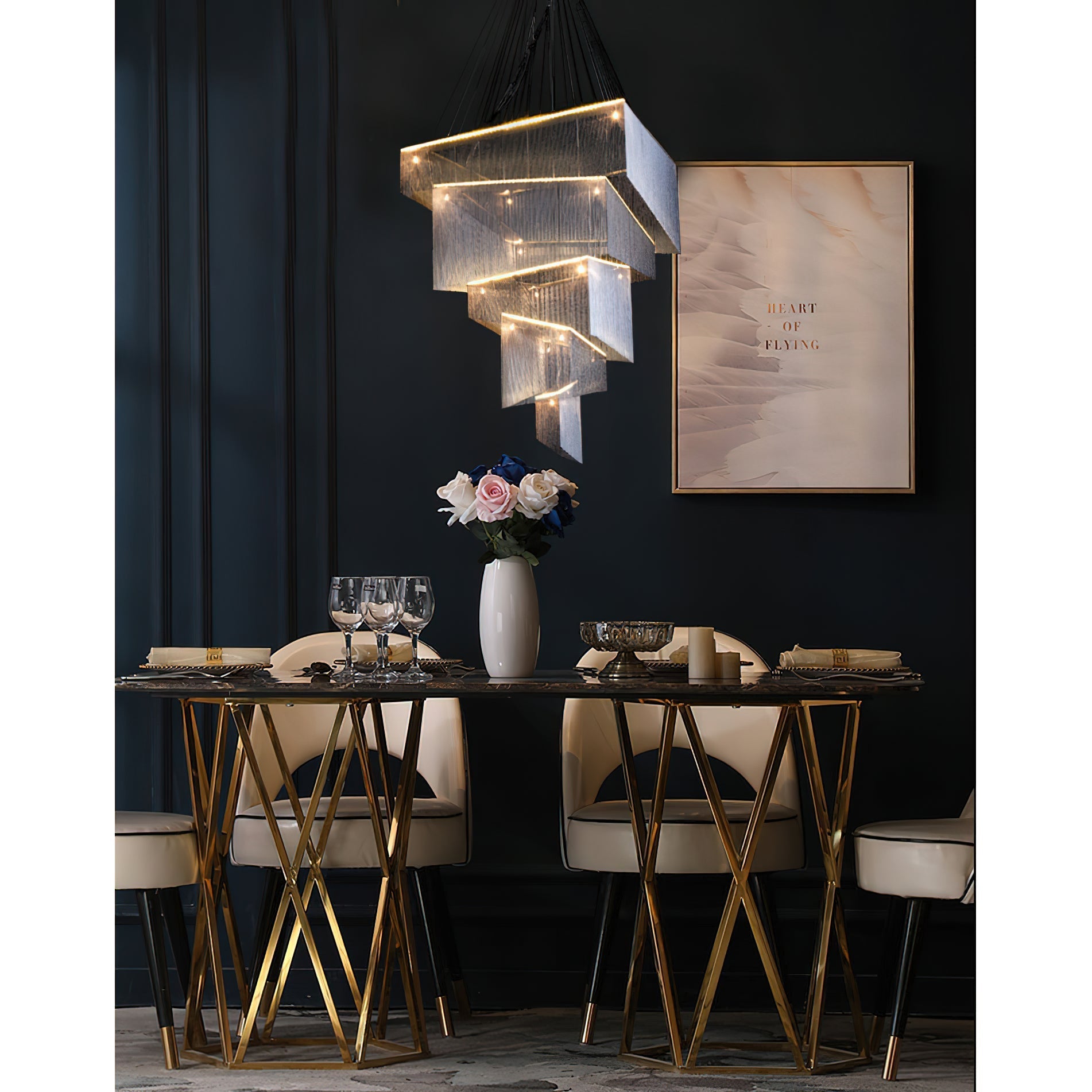 Caeluvyn Postmodern Chain Tassel Chandelier - Letslighting