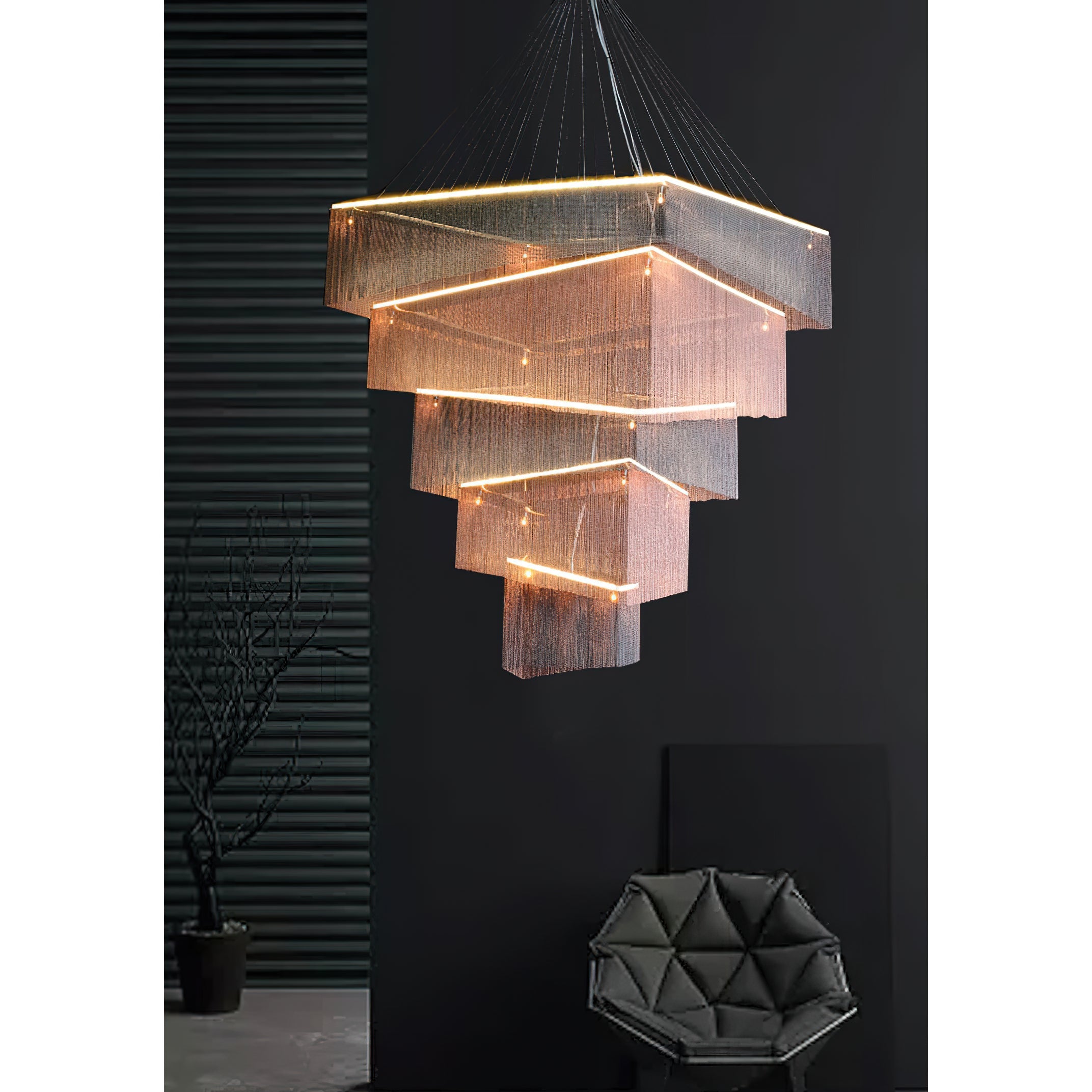 Caeluvyn Postmodern Chain Tassel Chandelier - Letslighting