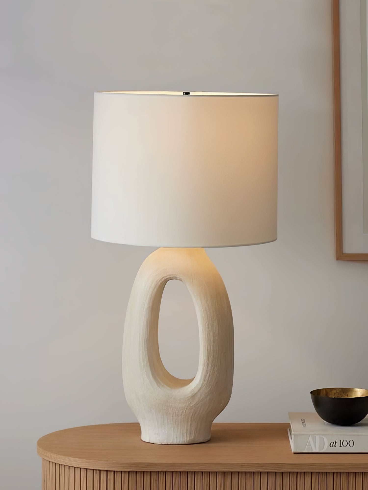 Lumestic Sculptural Resin Fabric Table Lamp - Letslighting