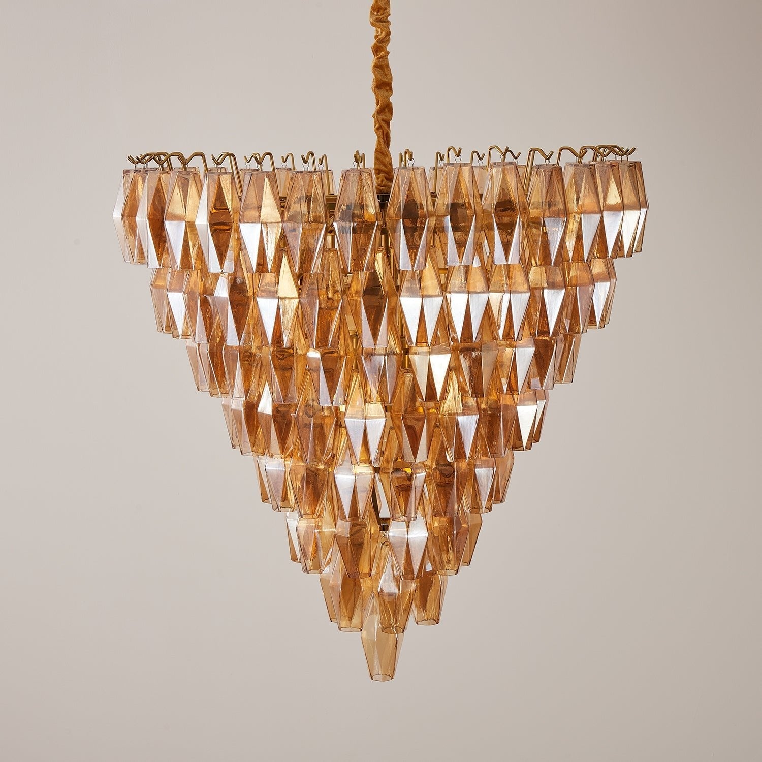 Aurora Chandelier Amber Empire Prism