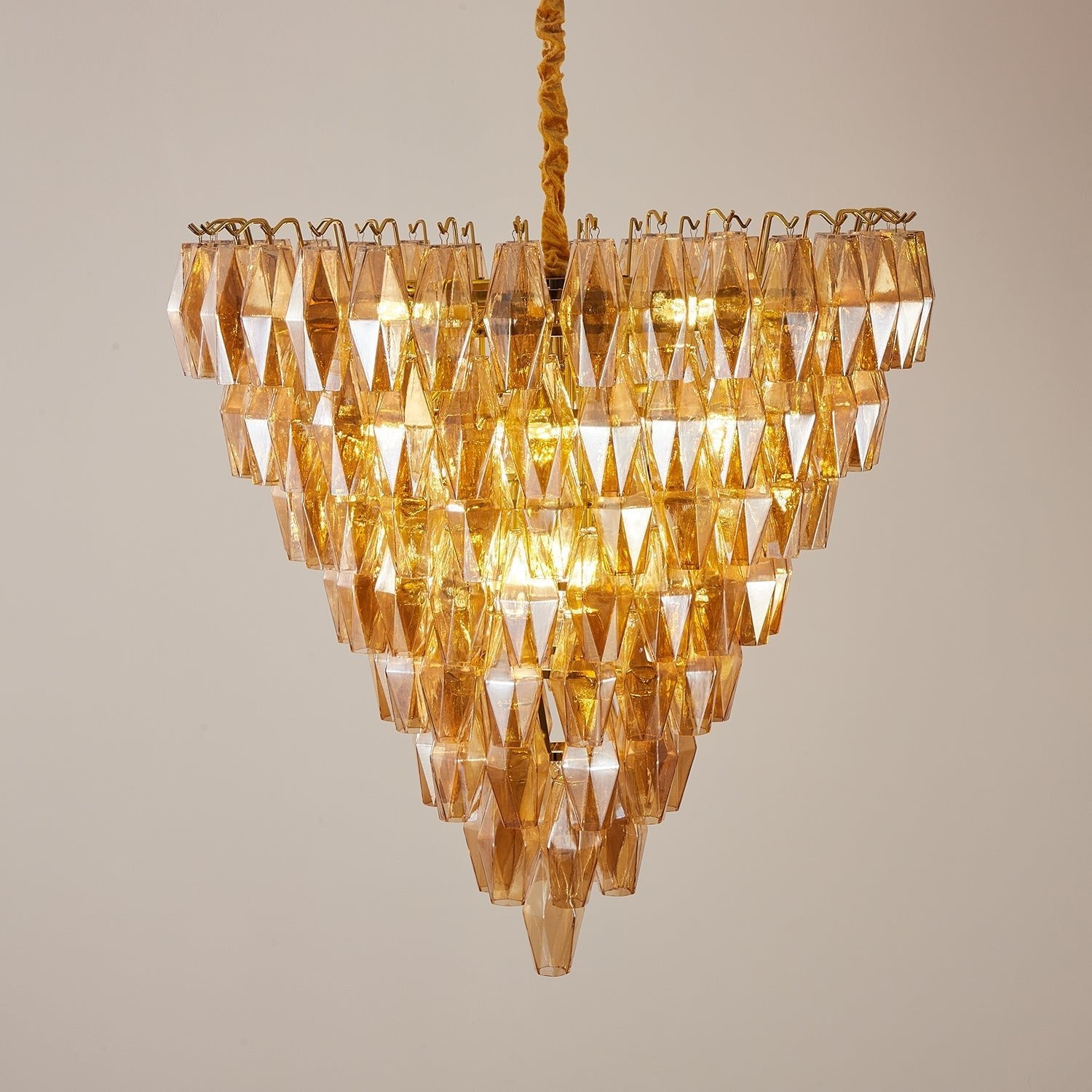 Aurora Chandelier Amber Empire Prism