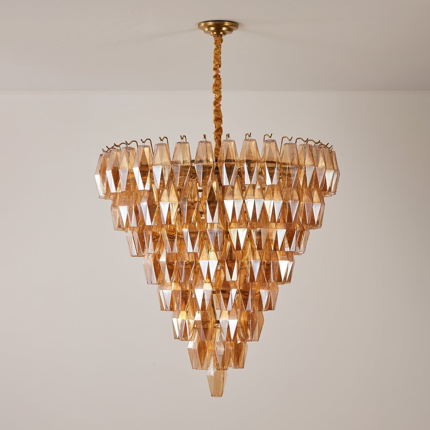 Aurora Chandelier Amber Empire Prism