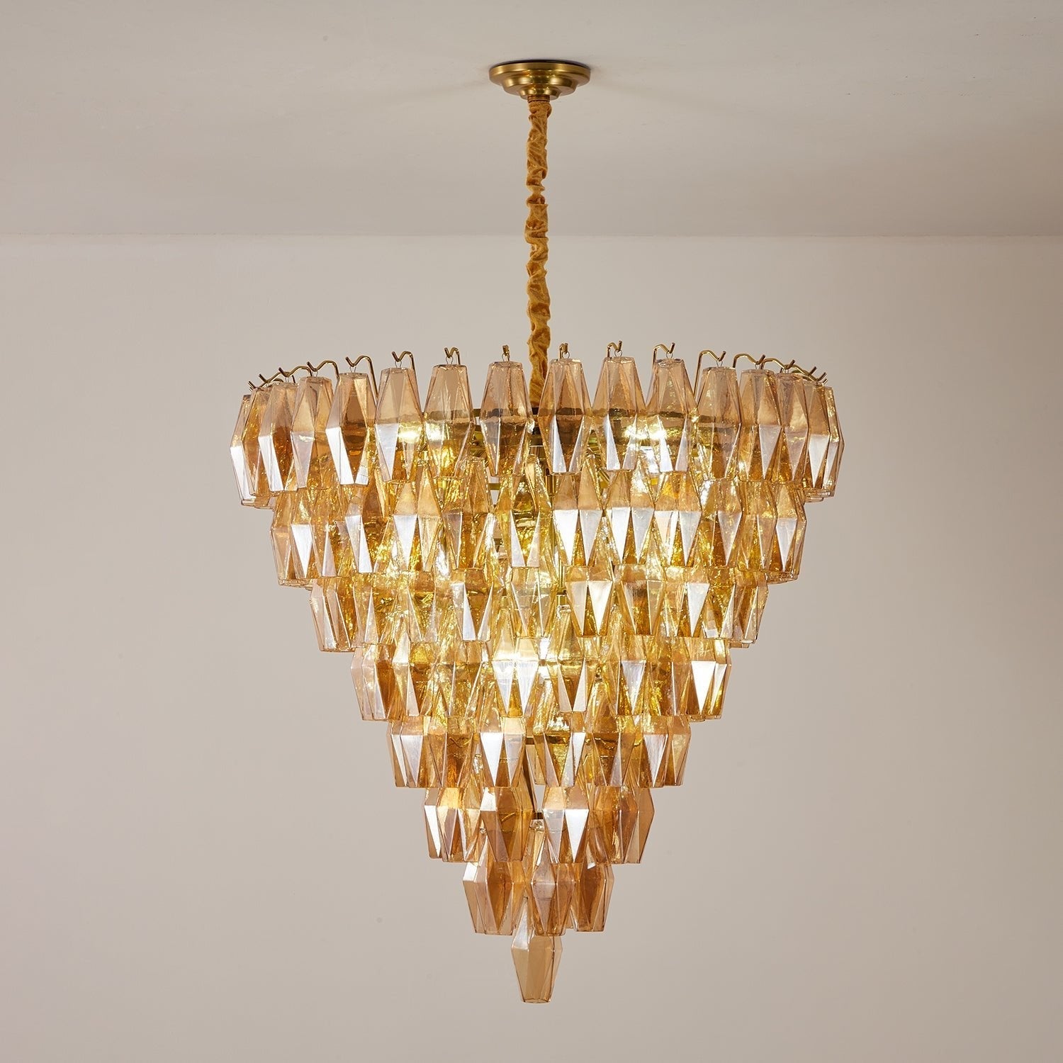 Aurora Chandelier Amber Empire Prism