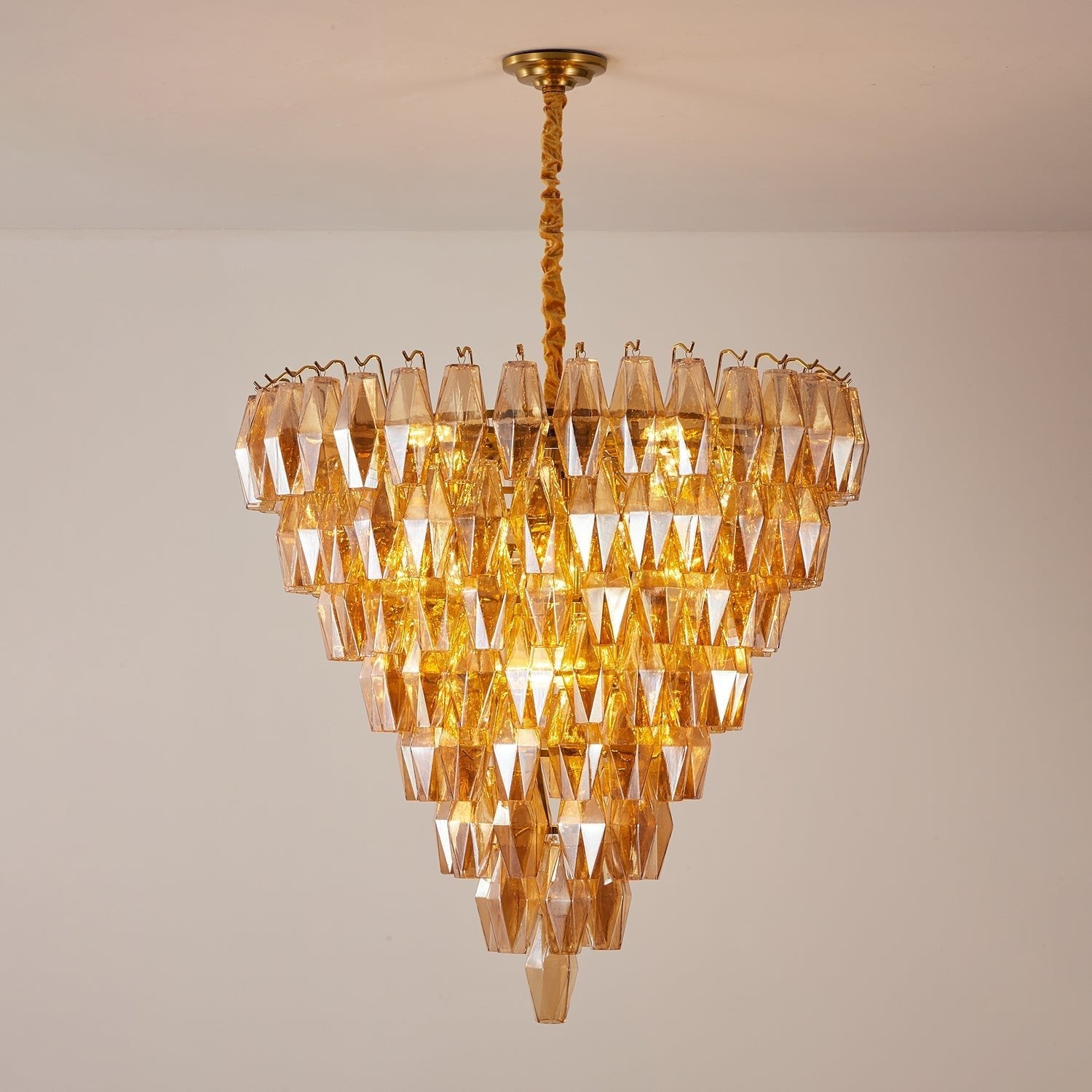 Aurora Chandelier Amber Empire Prism