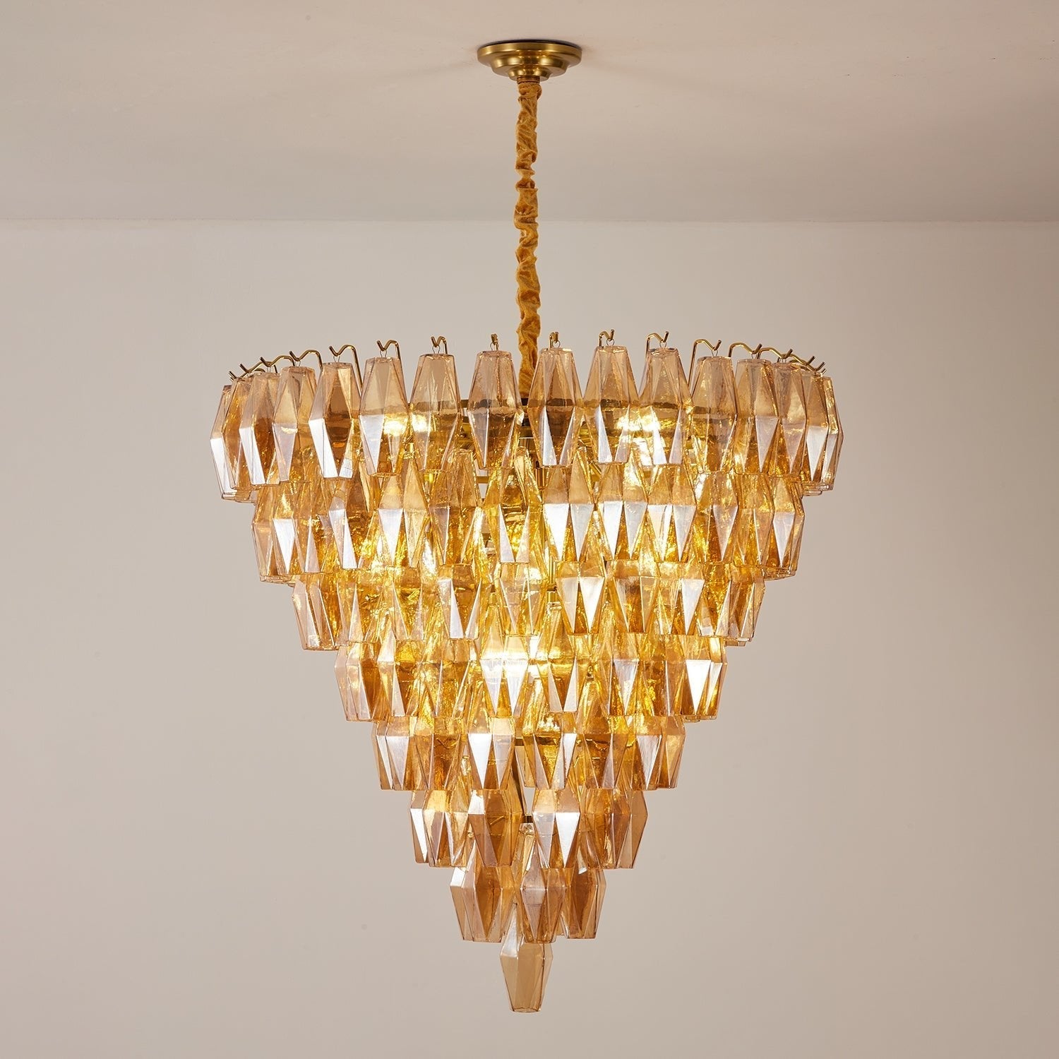 Aurora Chandelier Amber Empire Prism