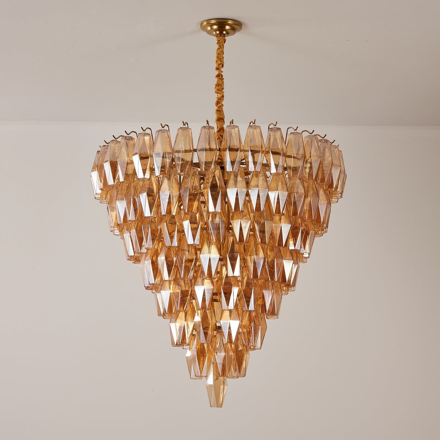 Aurora Chandelier Amber Empire Prism