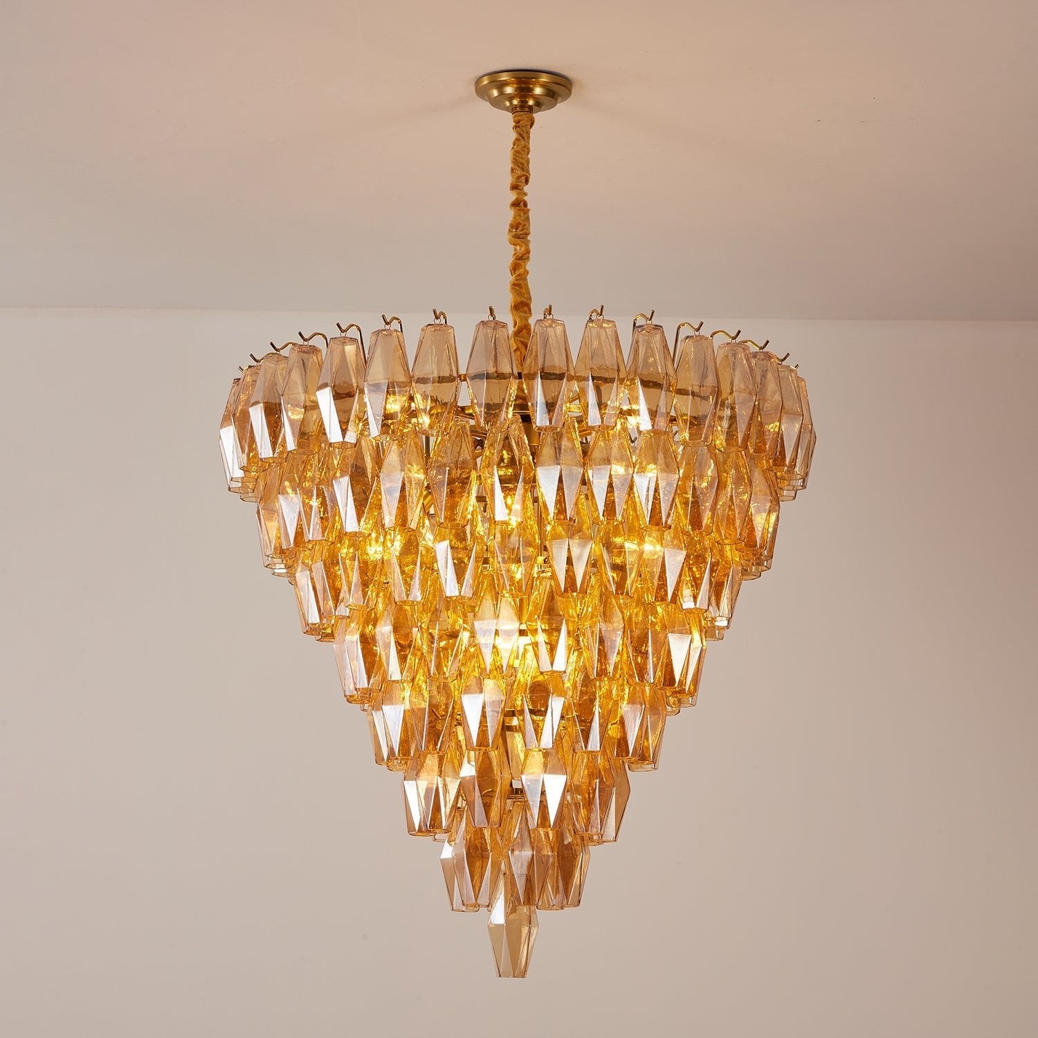 Aurora Chandelier Amber Empire Prism
