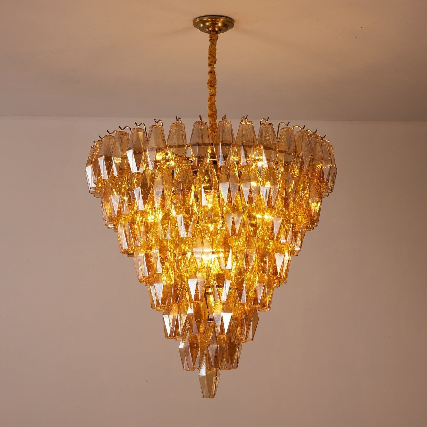 Aurora Chandelier Amber Empire Prism