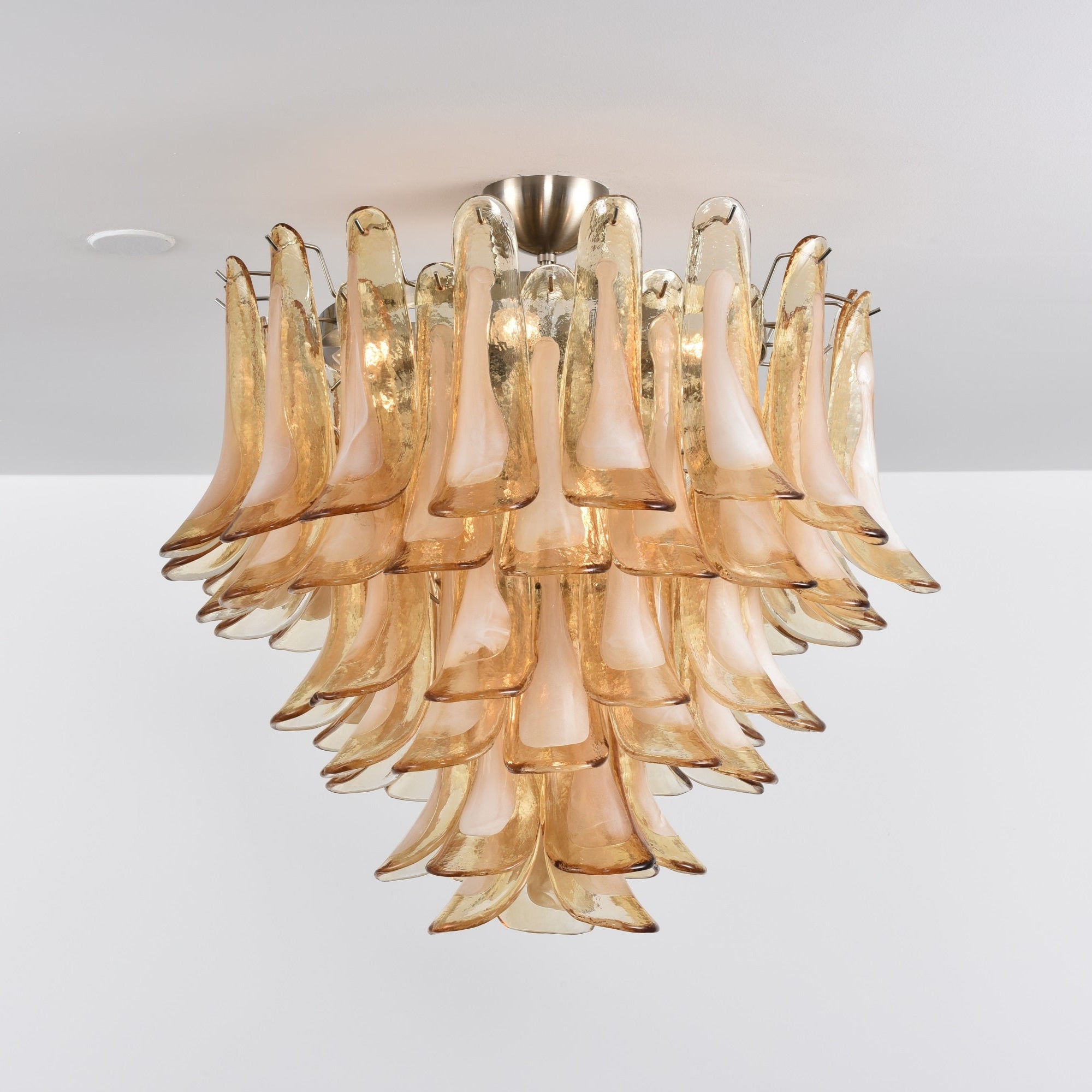 Aurora Ceiling Lamp Amber Petal Glass Layered Vintage - Letslighting